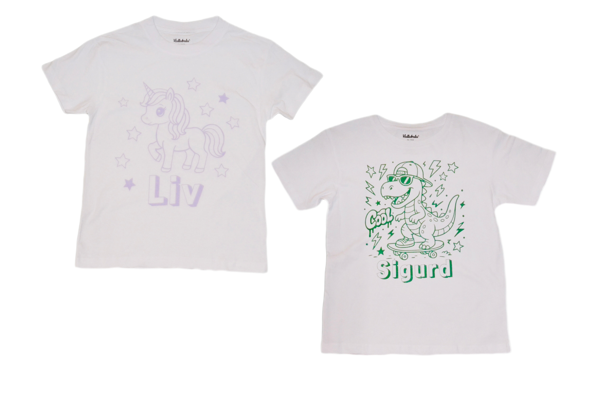 2 stk farvelæg t-shirt med en pakke tusser