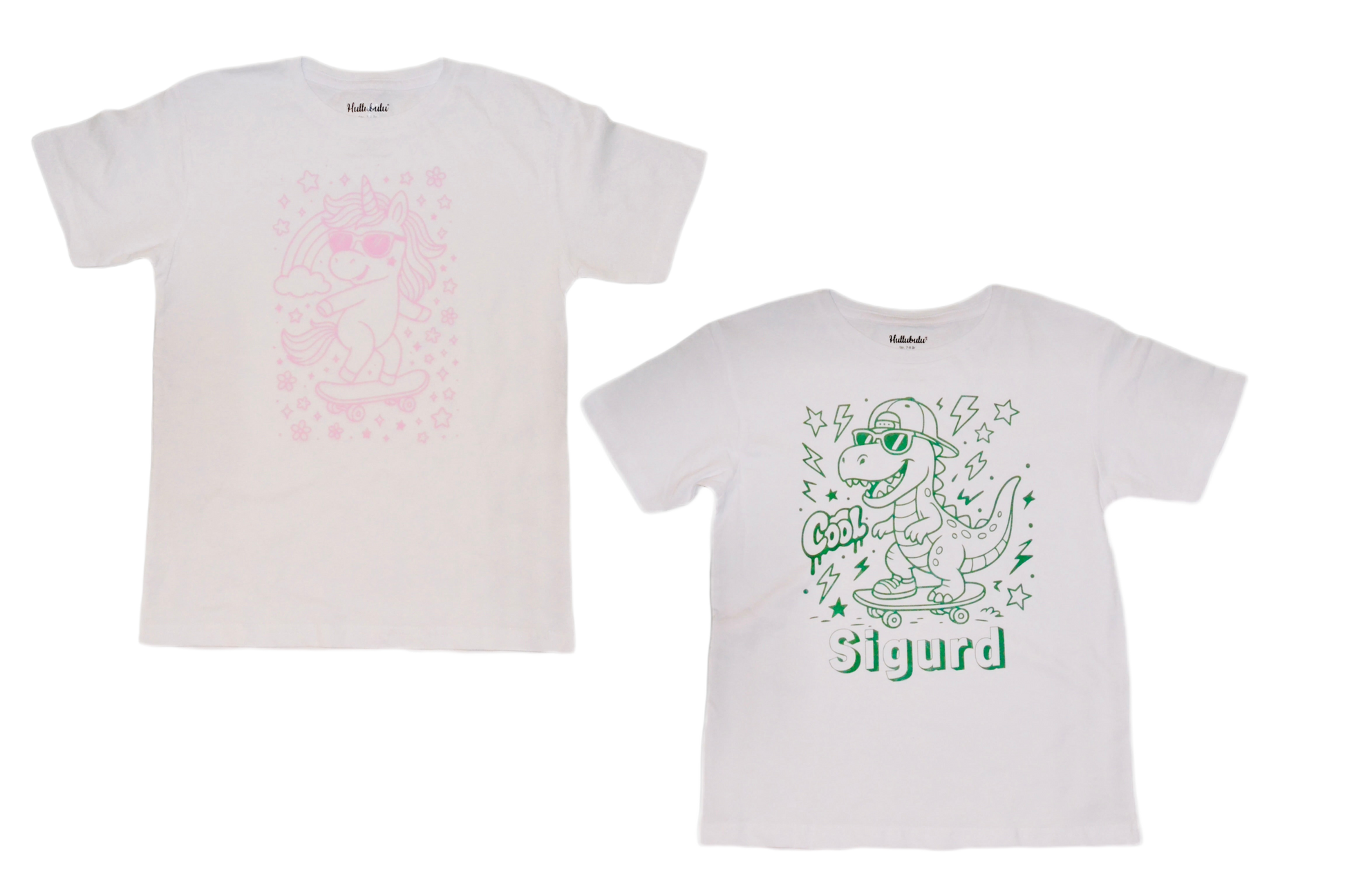 2 stk farvelæg t-shirt med en pakke tusser