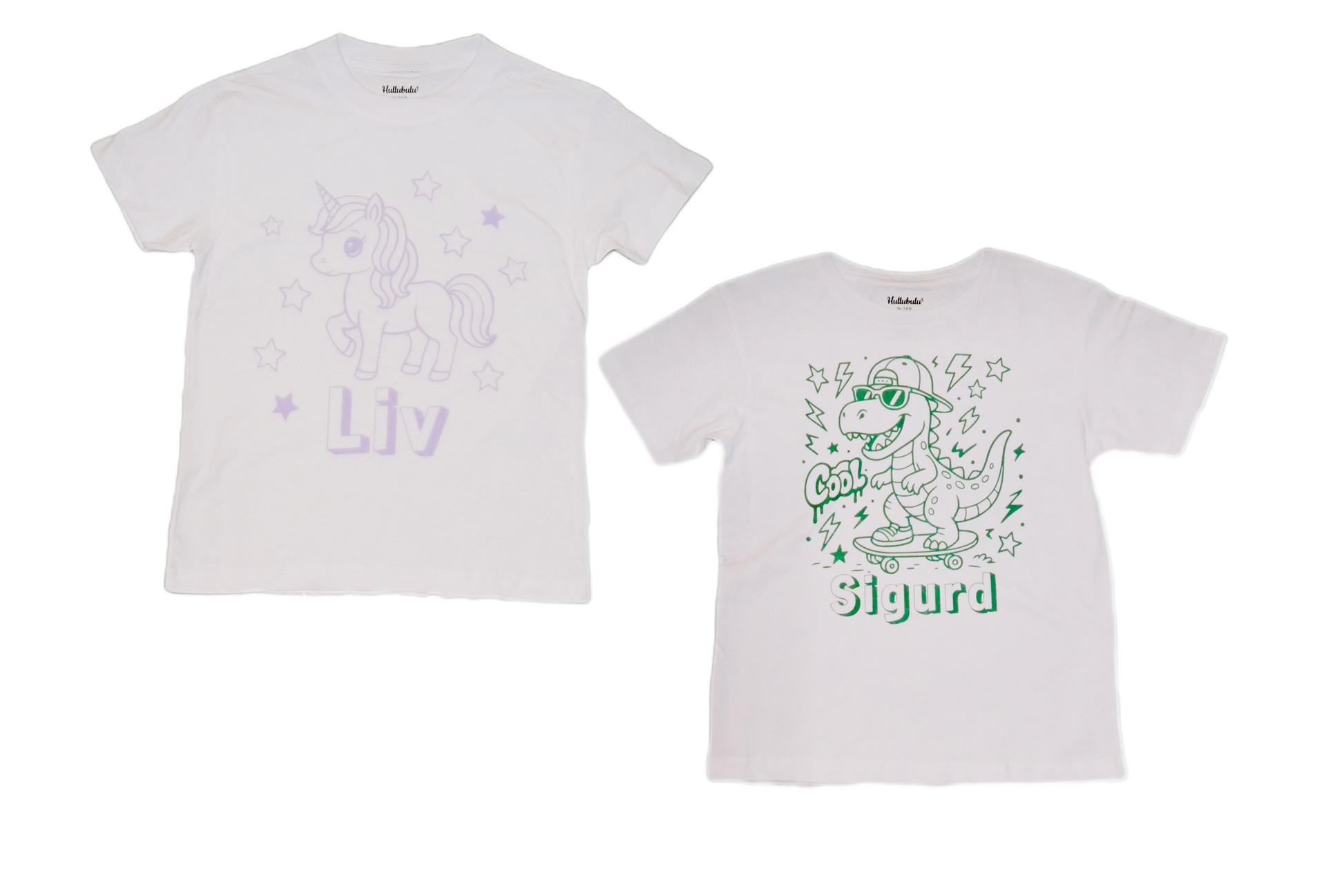 2 stk farvelæg t-shirt med en pakke tusser
