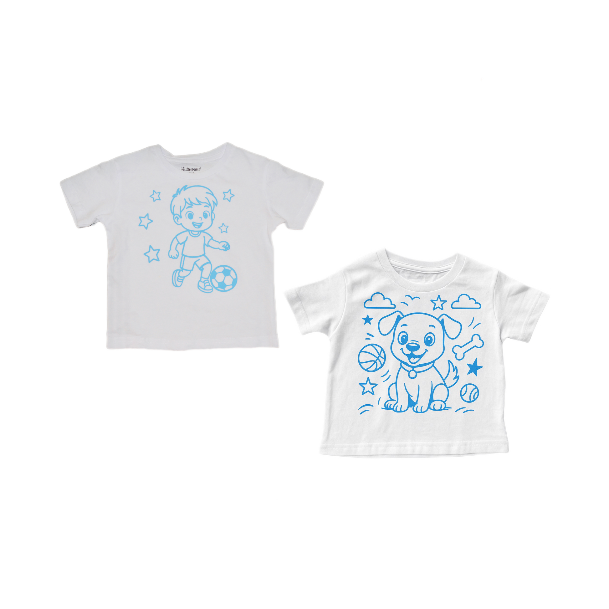 2 stk farvelæg t-shirt med en pakke tusser