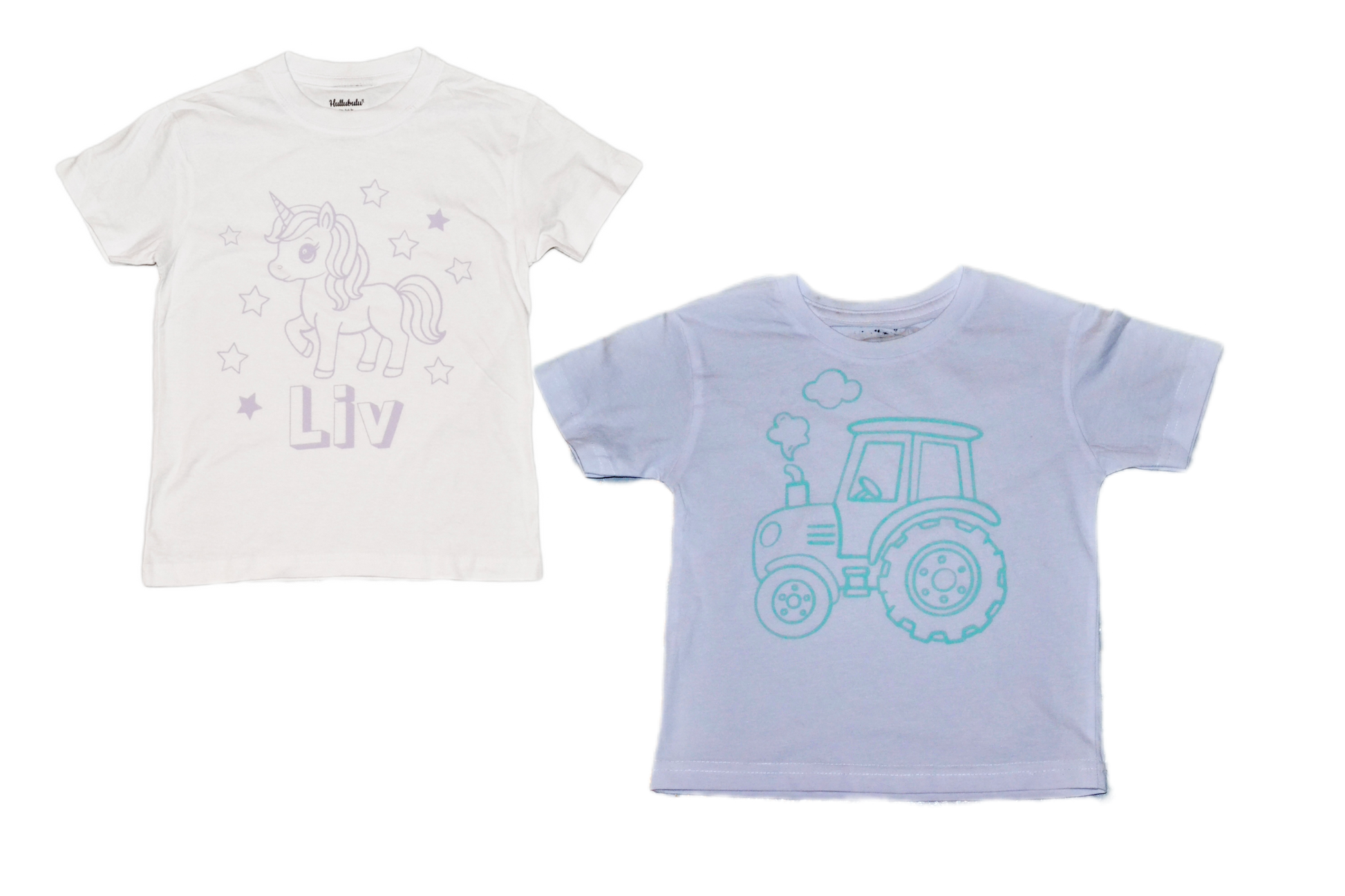 2 stk farvelæg t-shirt med en pakke tusser