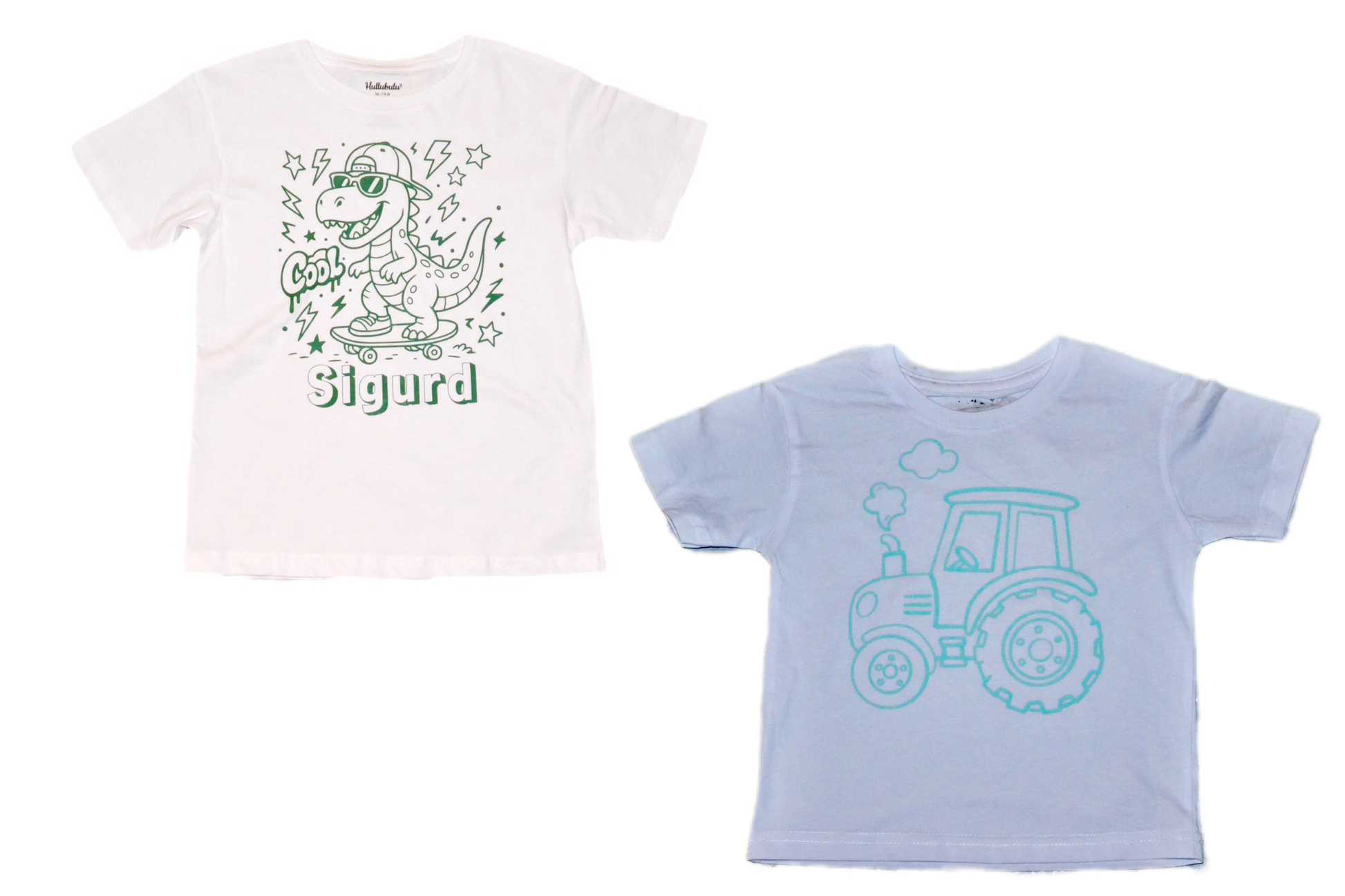 2 stk farvelæg t-shirt med en pakke tusser
