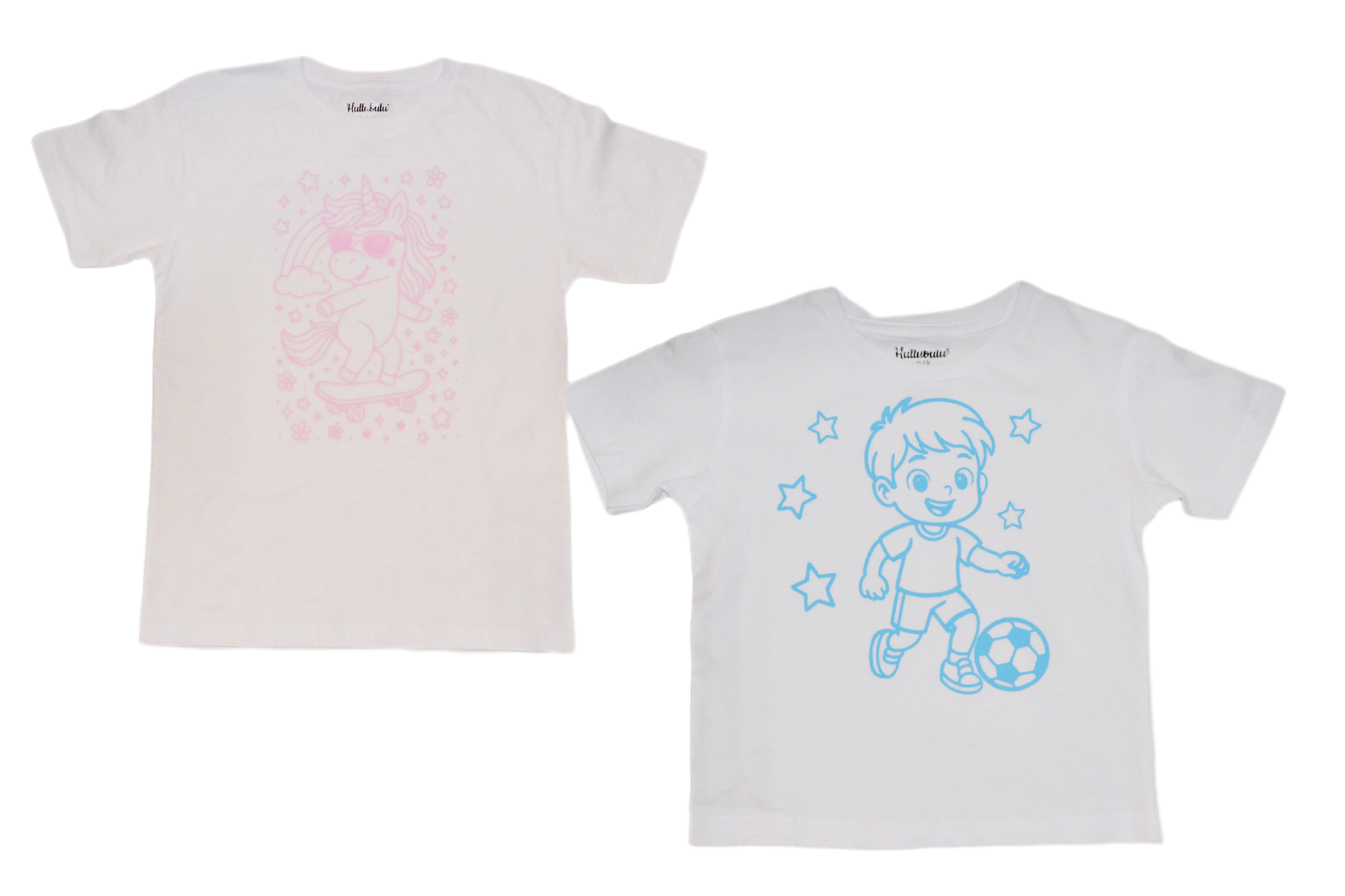 2 stk farvelæg t-shirt med en pakke tusser