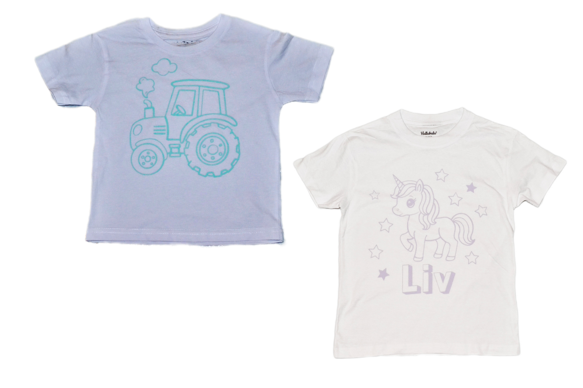 2 stk farvelæg t-shirt med en pakke tusser