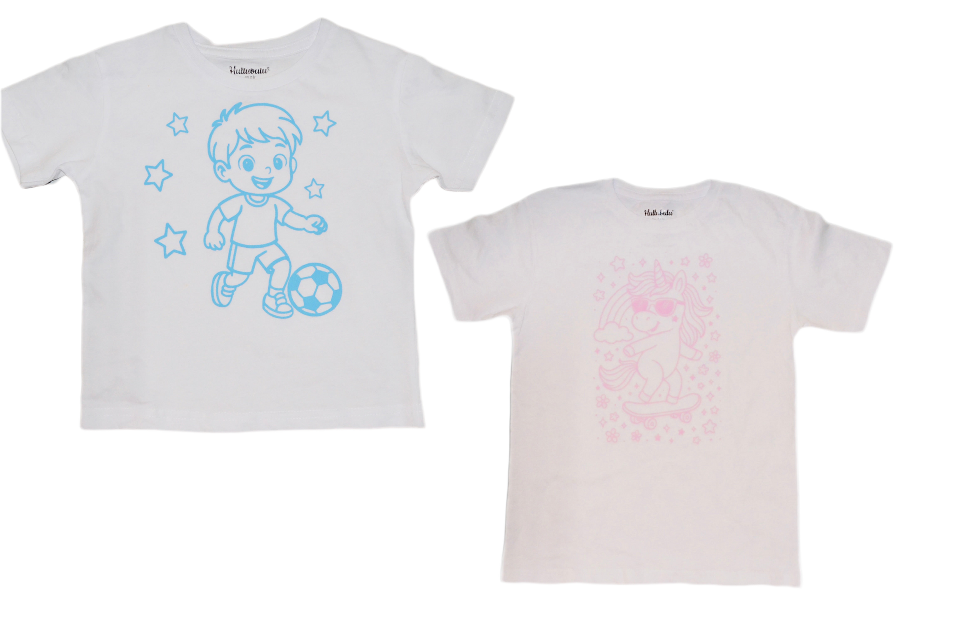 2 stk farvelæg t-shirt med en pakke tusser