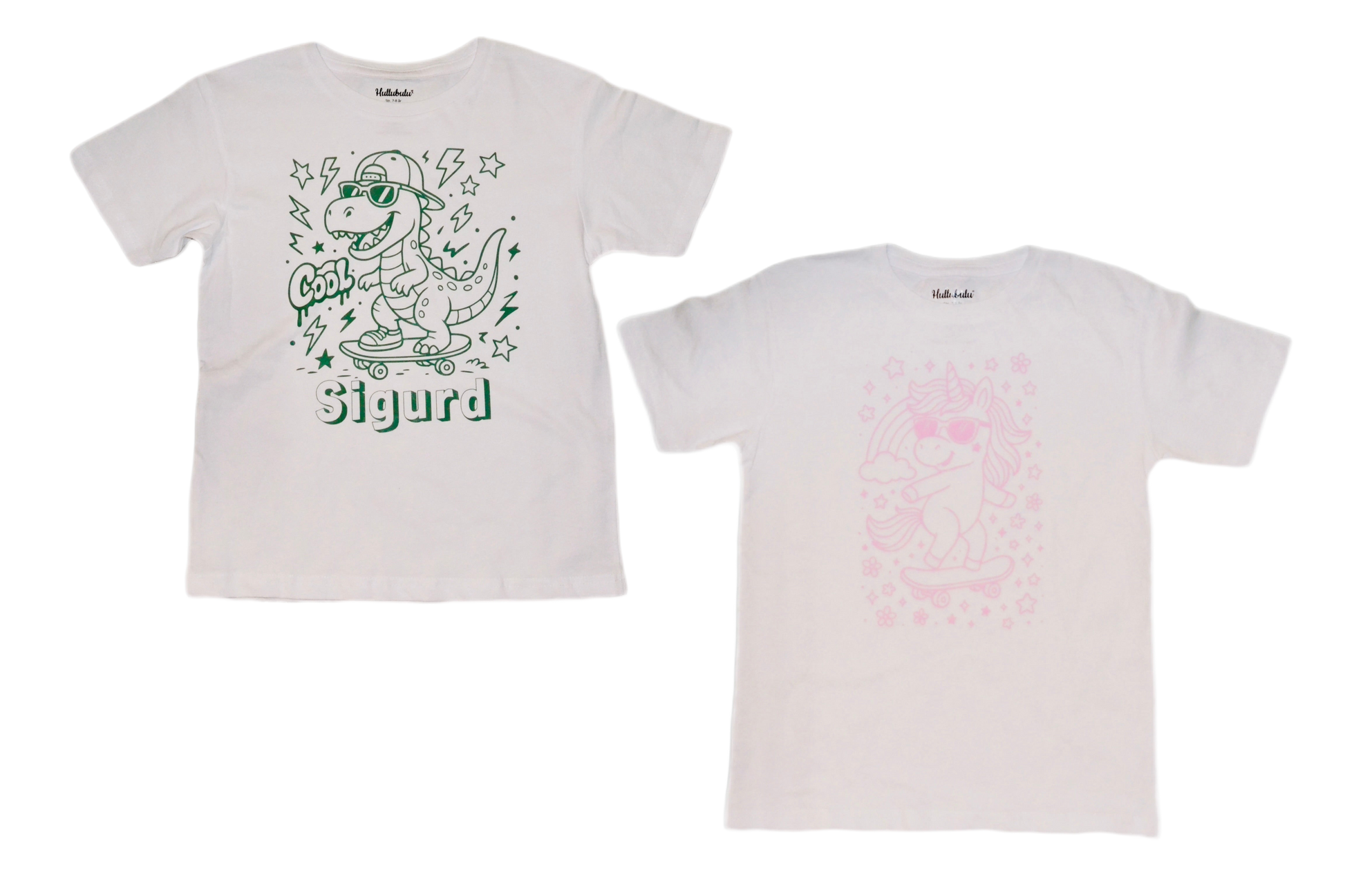 2 stk farvelæg t-shirt med en pakke tusser