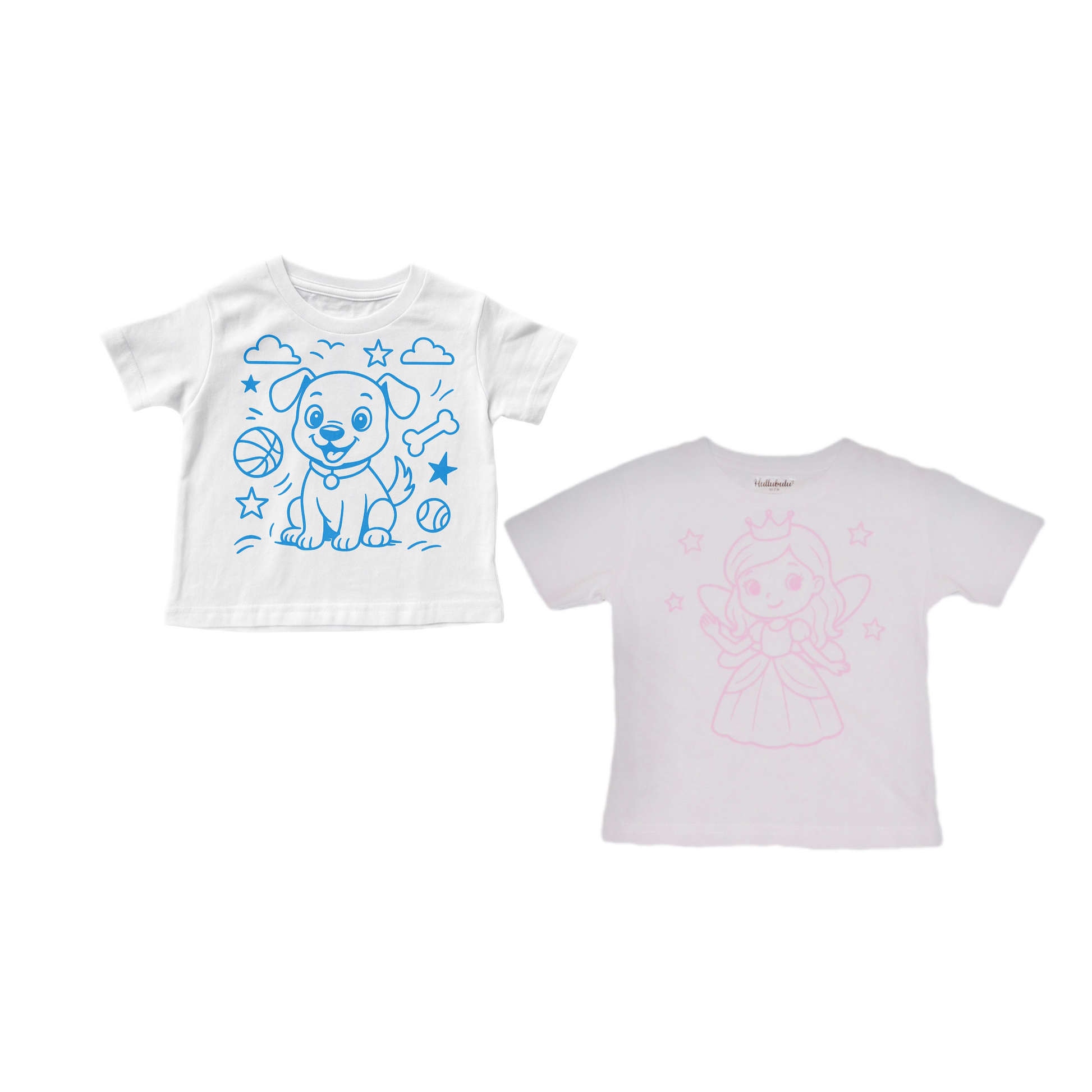 2 stk farvelæg t-shirt med en pakke tusser