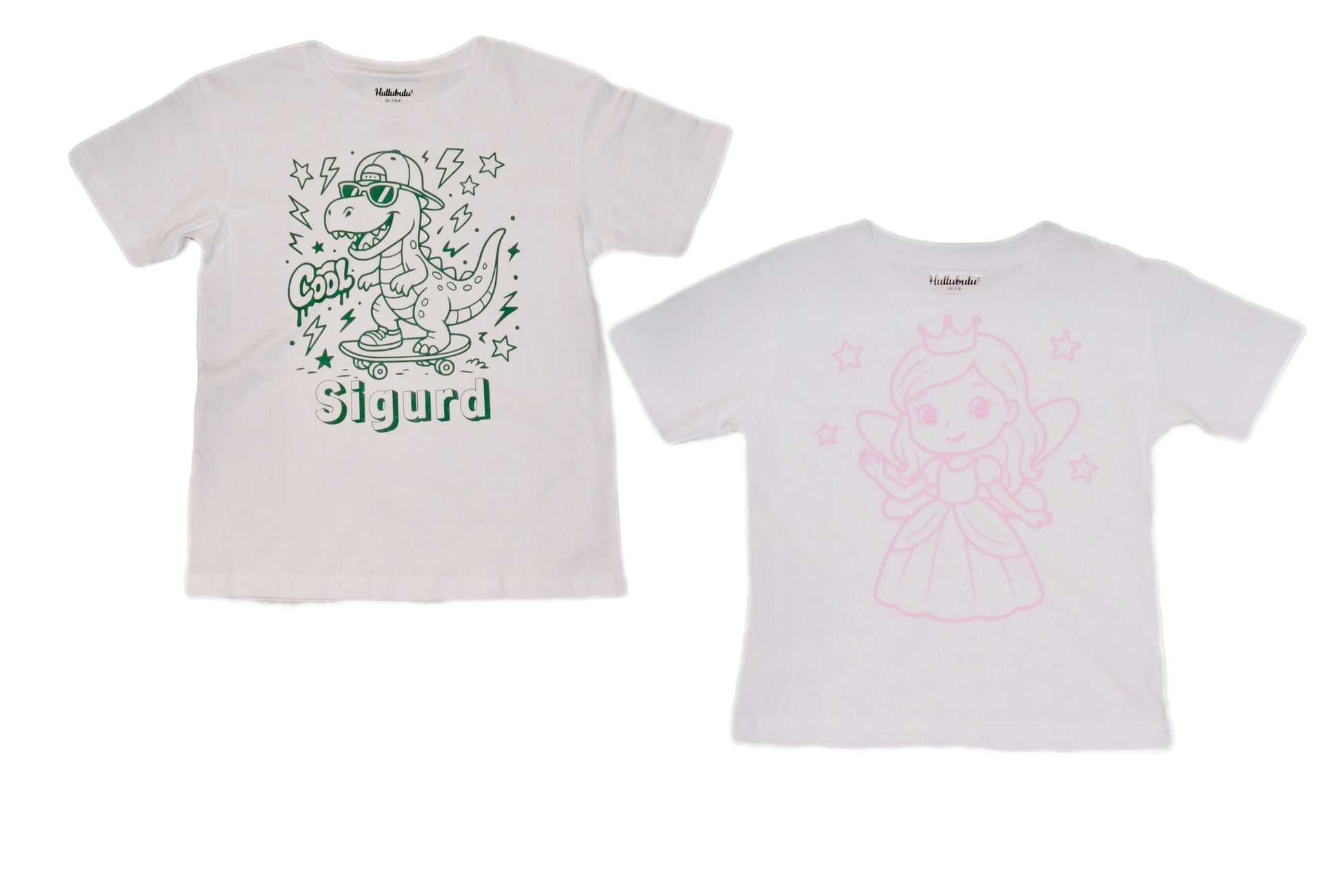 2 stk farvelæg t-shirt med en pakke tusser