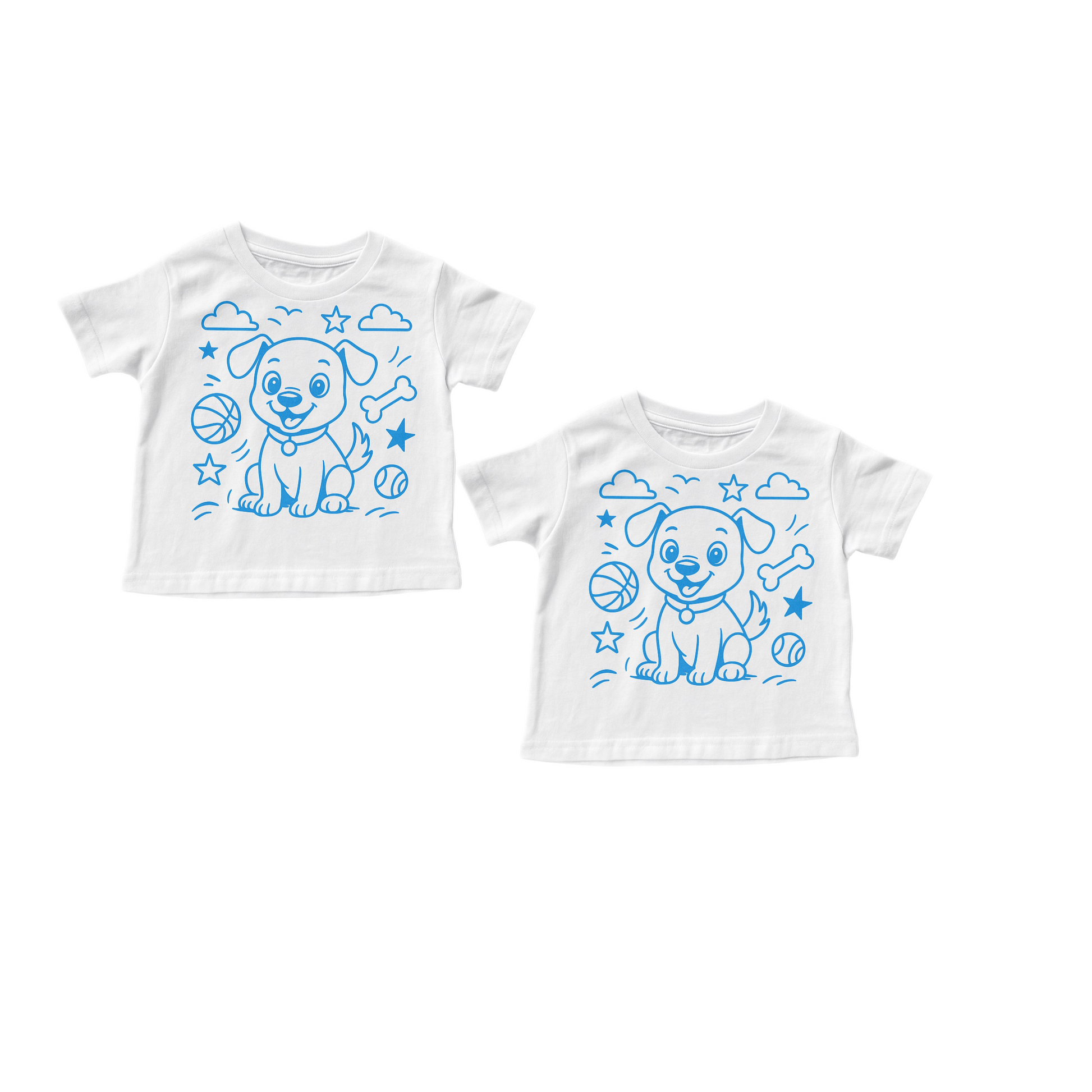 2 stk farvelæg t-shirt med en pakke tusser