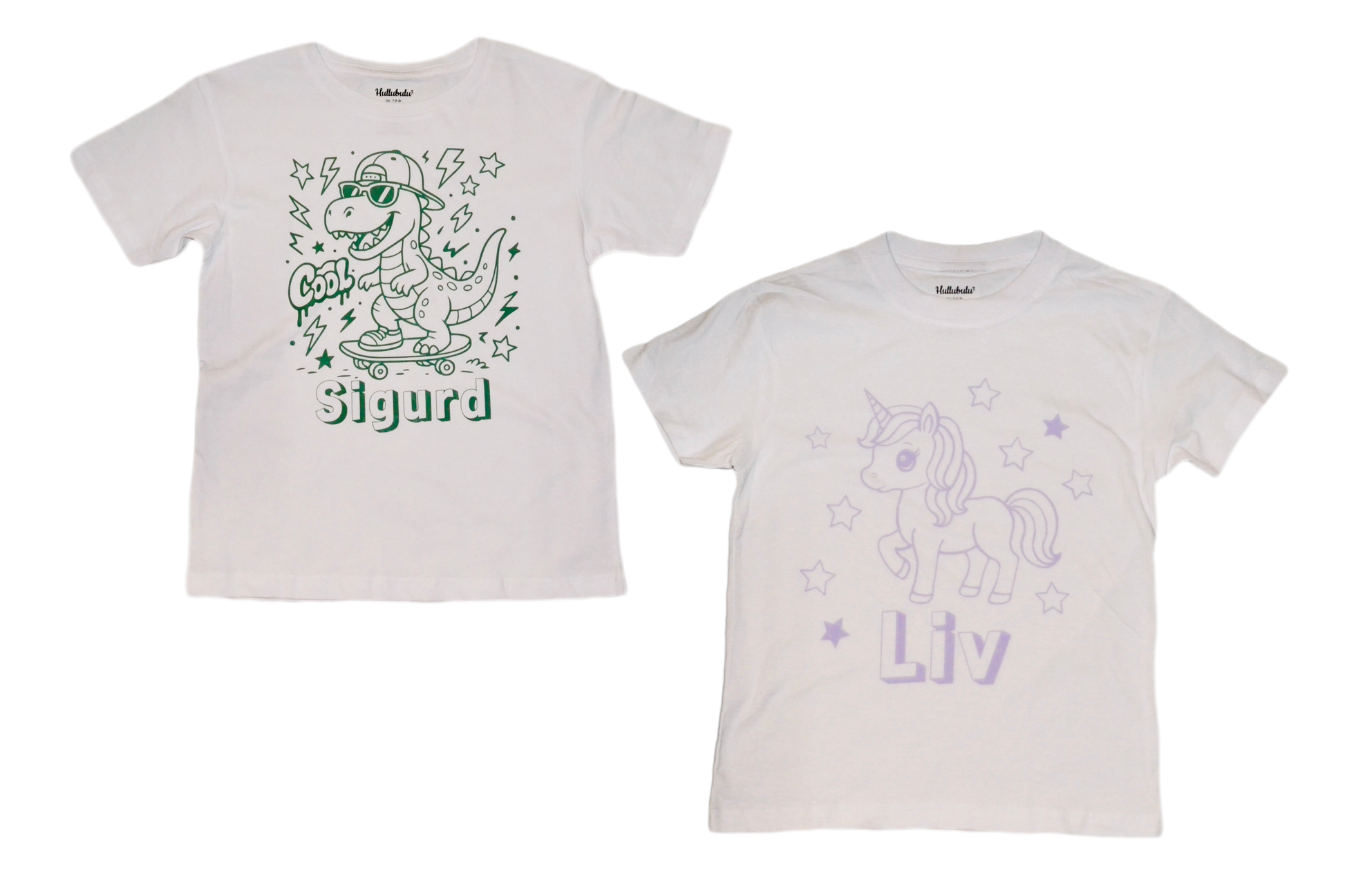 2 stk farvelæg t-shirt med en pakke tusser