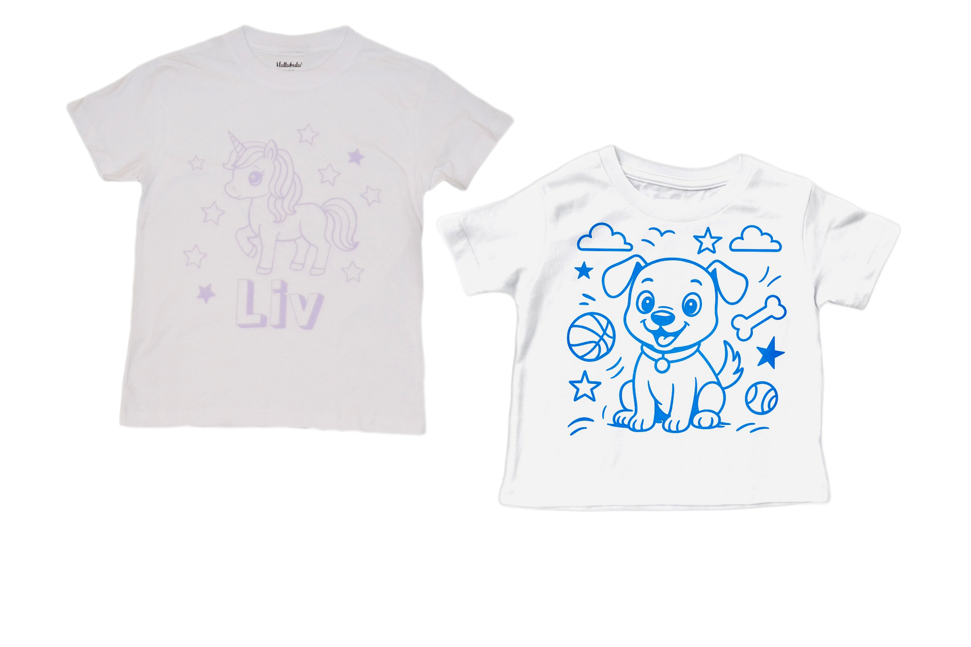 2 stk farvelæg t-shirt med en pakke tusser