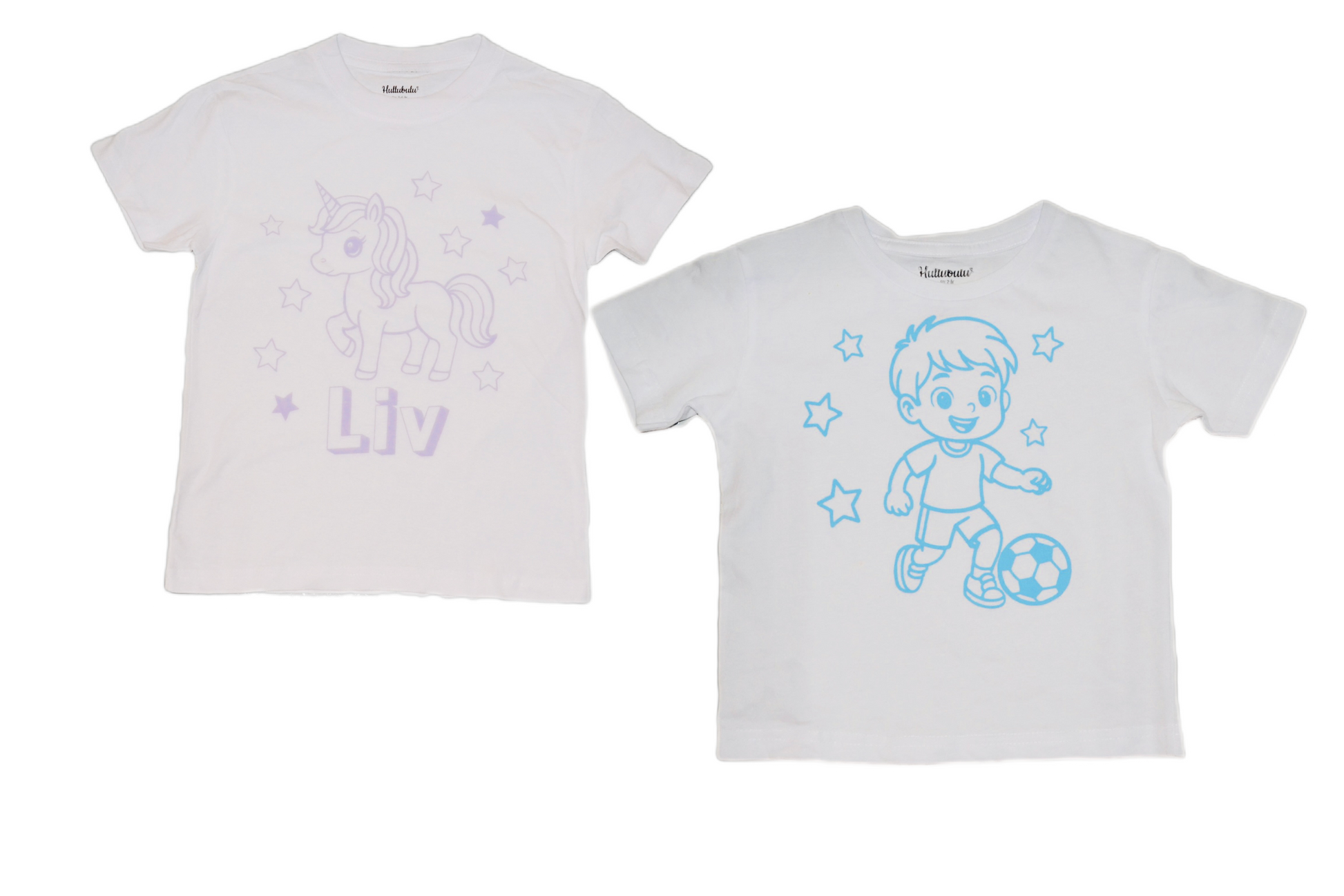 2 stk farvelæg t-shirt med en pakke tusser