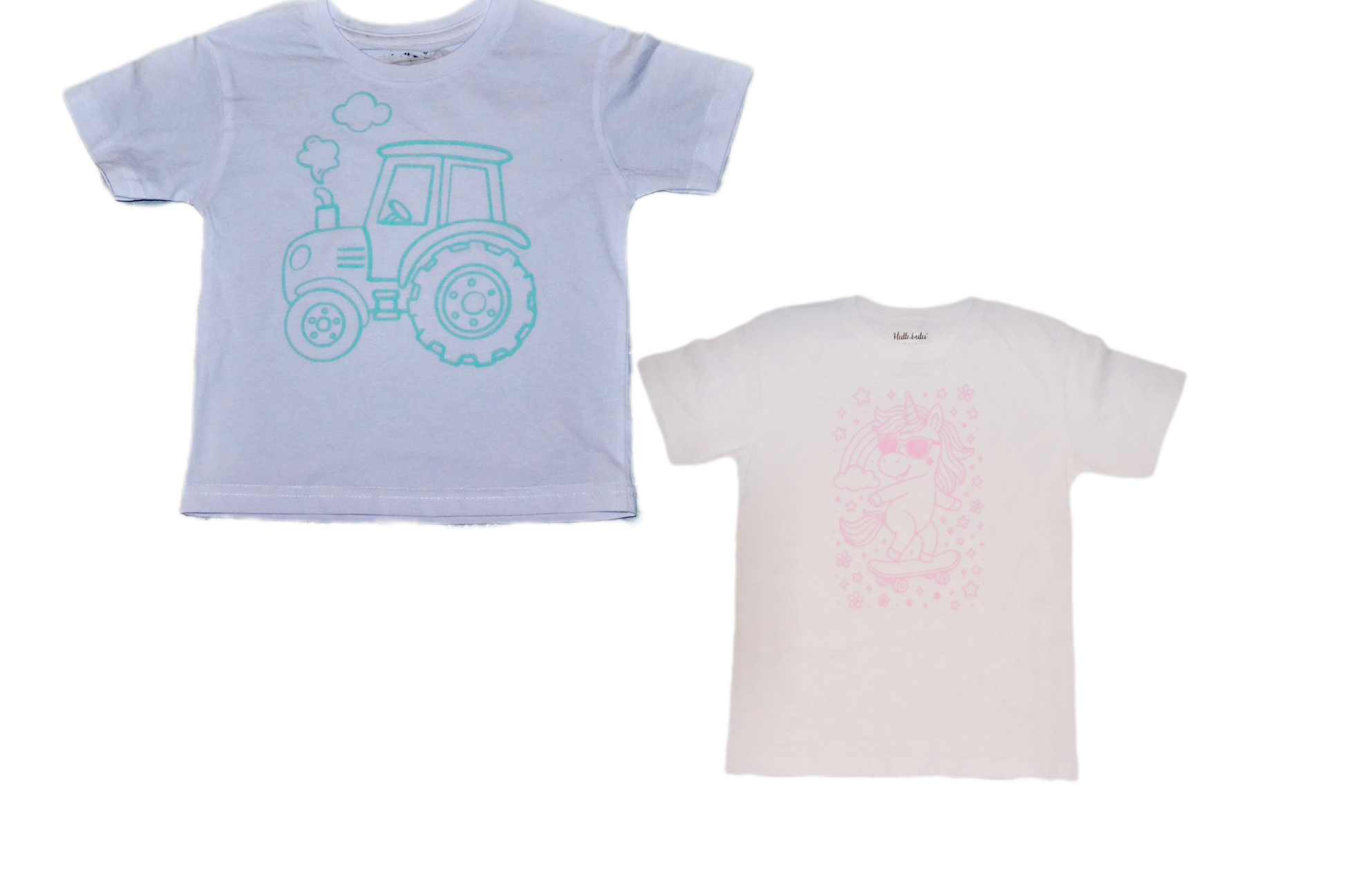 2 stk farvelæg t-shirt med en pakke tusser