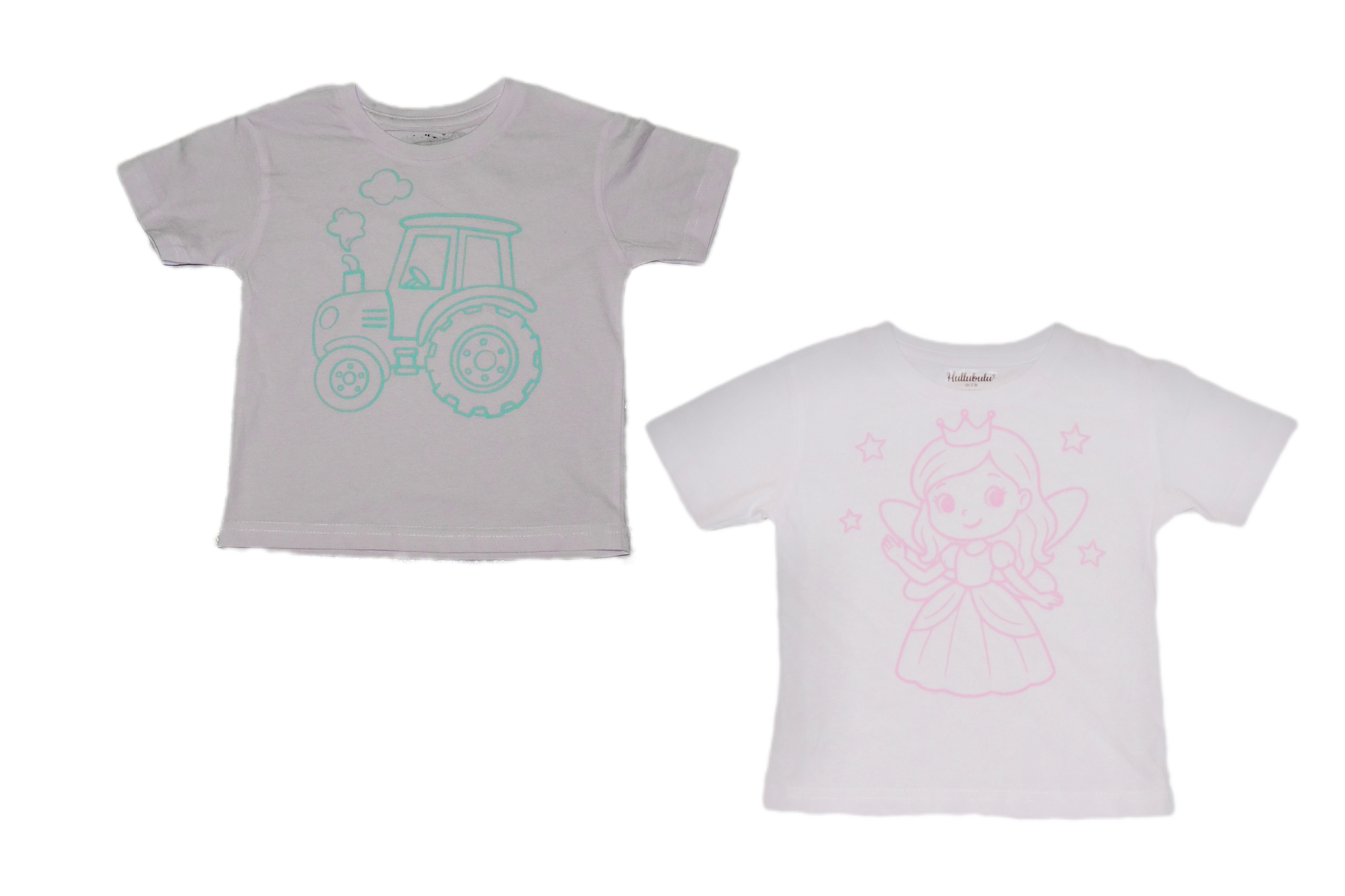 2 stk farvelæg t-shirt med en pakke tusser