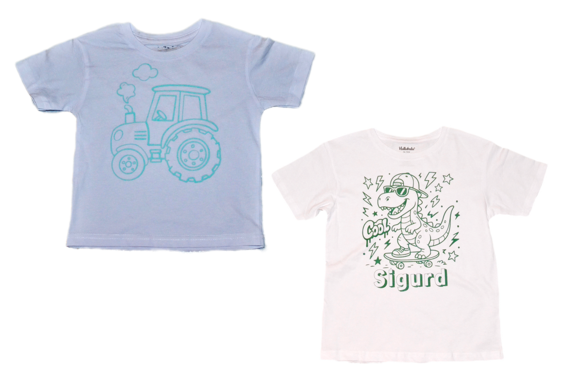 2 stk farvelæg t-shirt med en pakke tusser