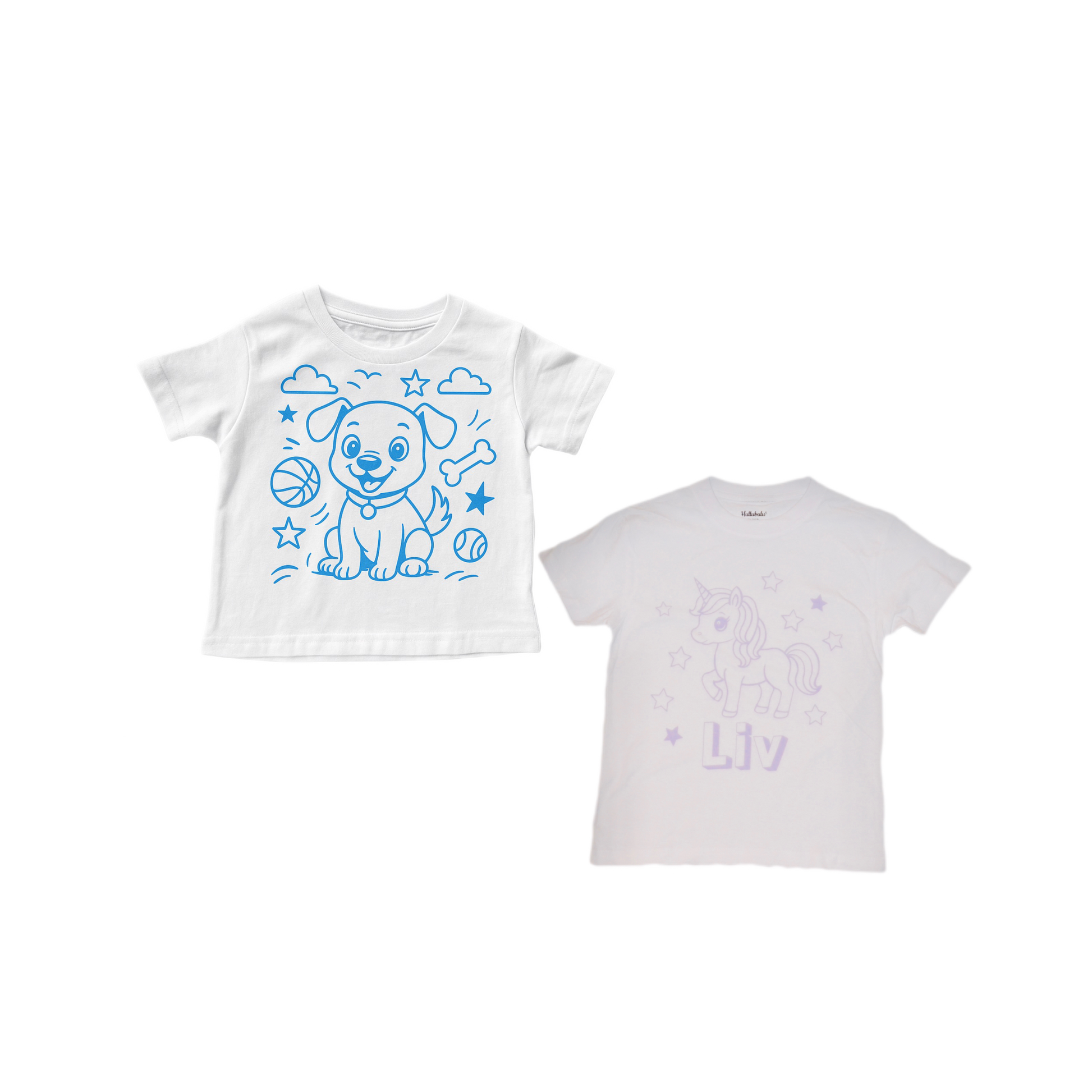 2 stk farvelæg t-shirt med en pakke tusser