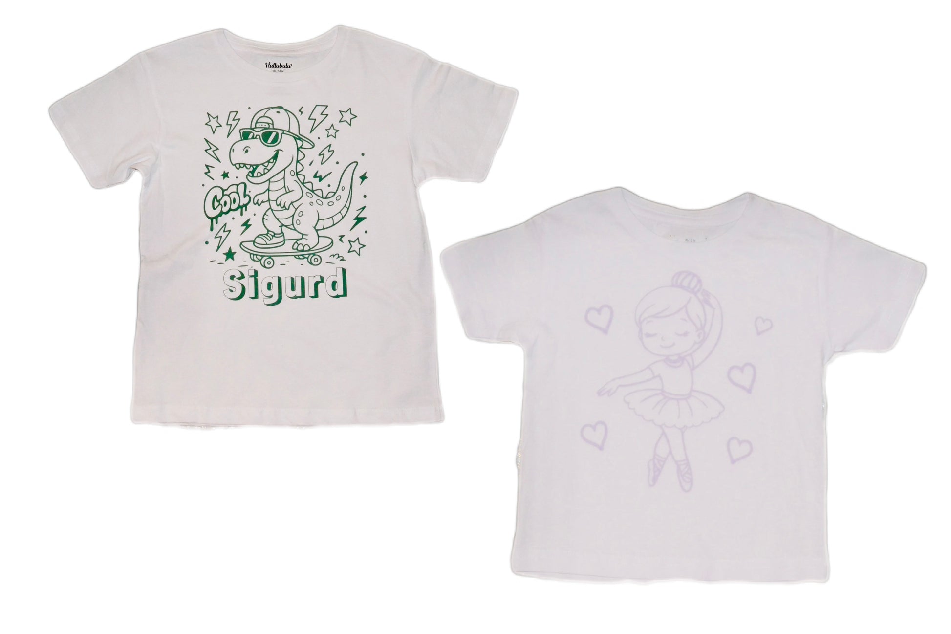 2 stk farvelæg t-shirt med en pakke tusser