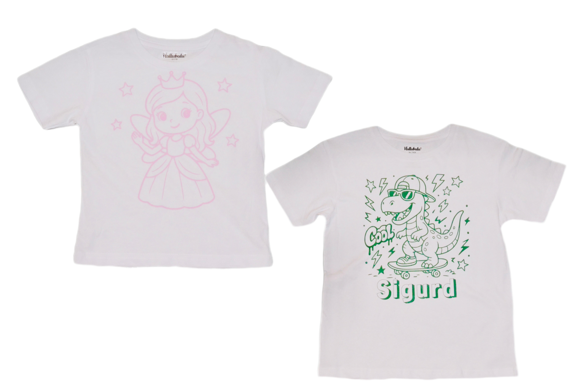 2 stk farvelæg t-shirt med en pakke tusser
