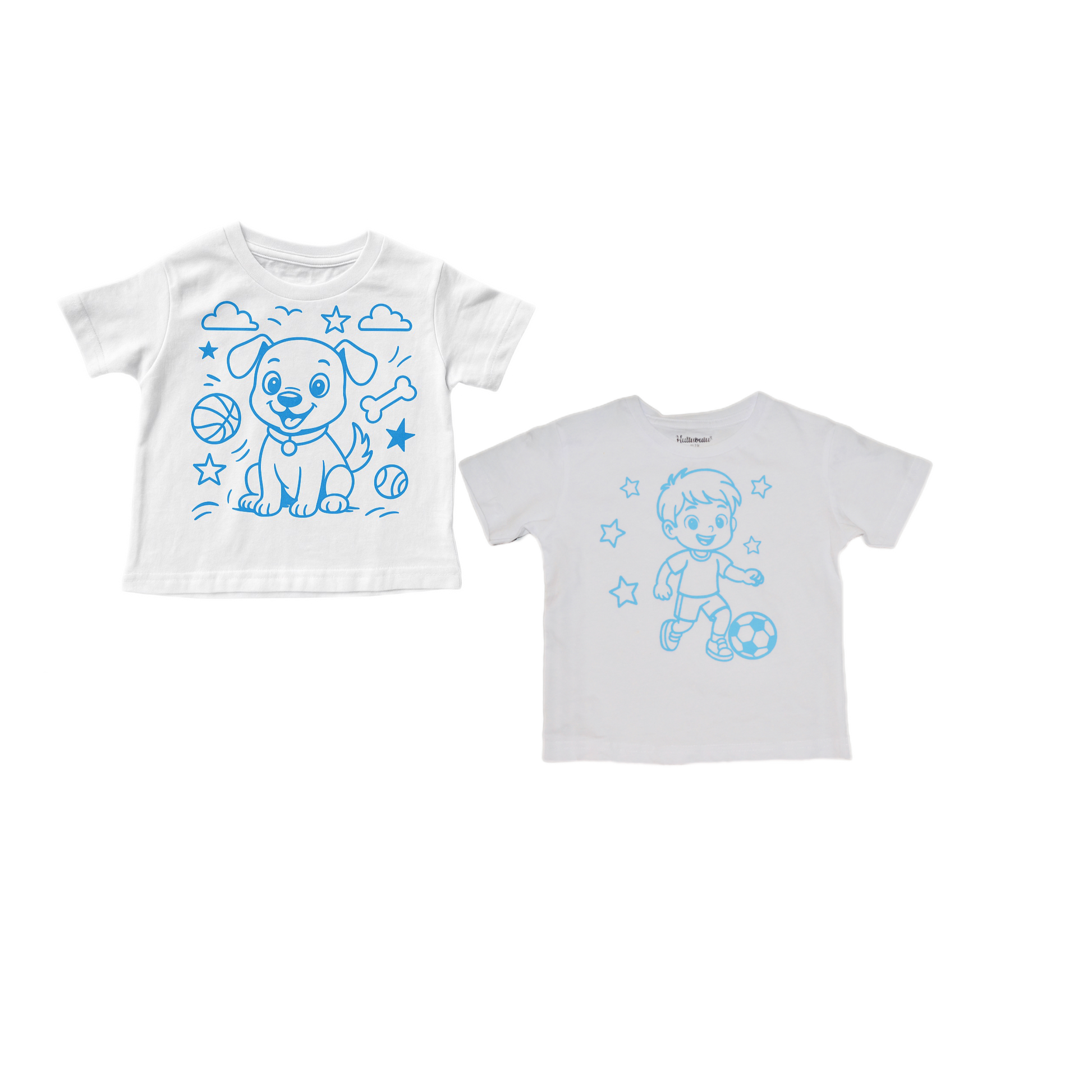 2 stk farvelæg t-shirt med en pakke tusser
