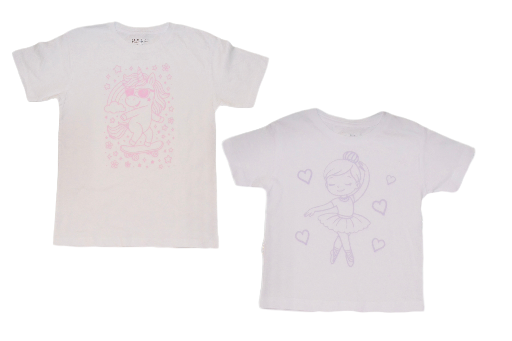 2 stk farvelæg t-shirt med en pakke tusser