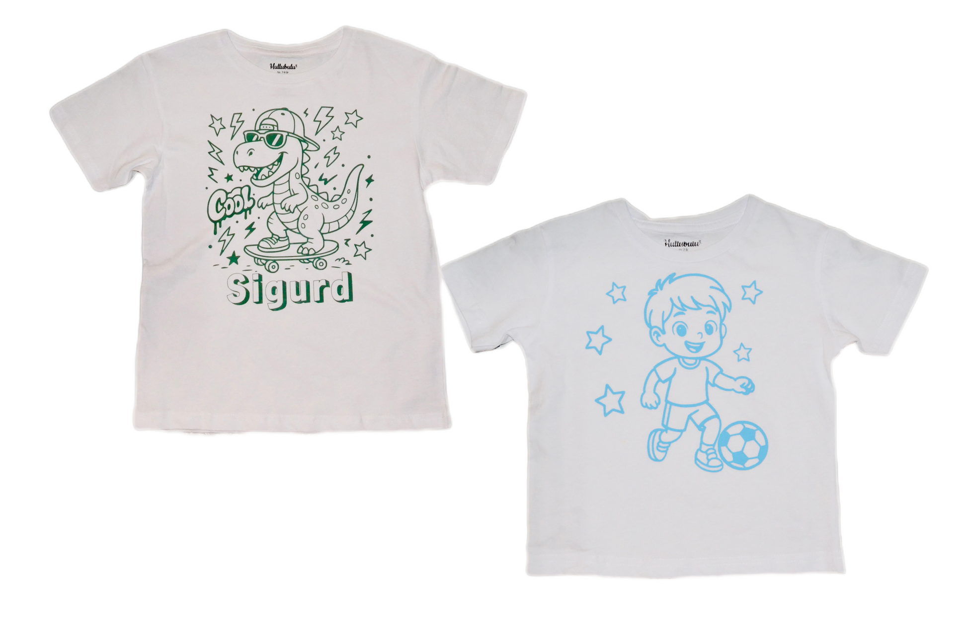 2 stk farvelæg t-shirt med en pakke tusser