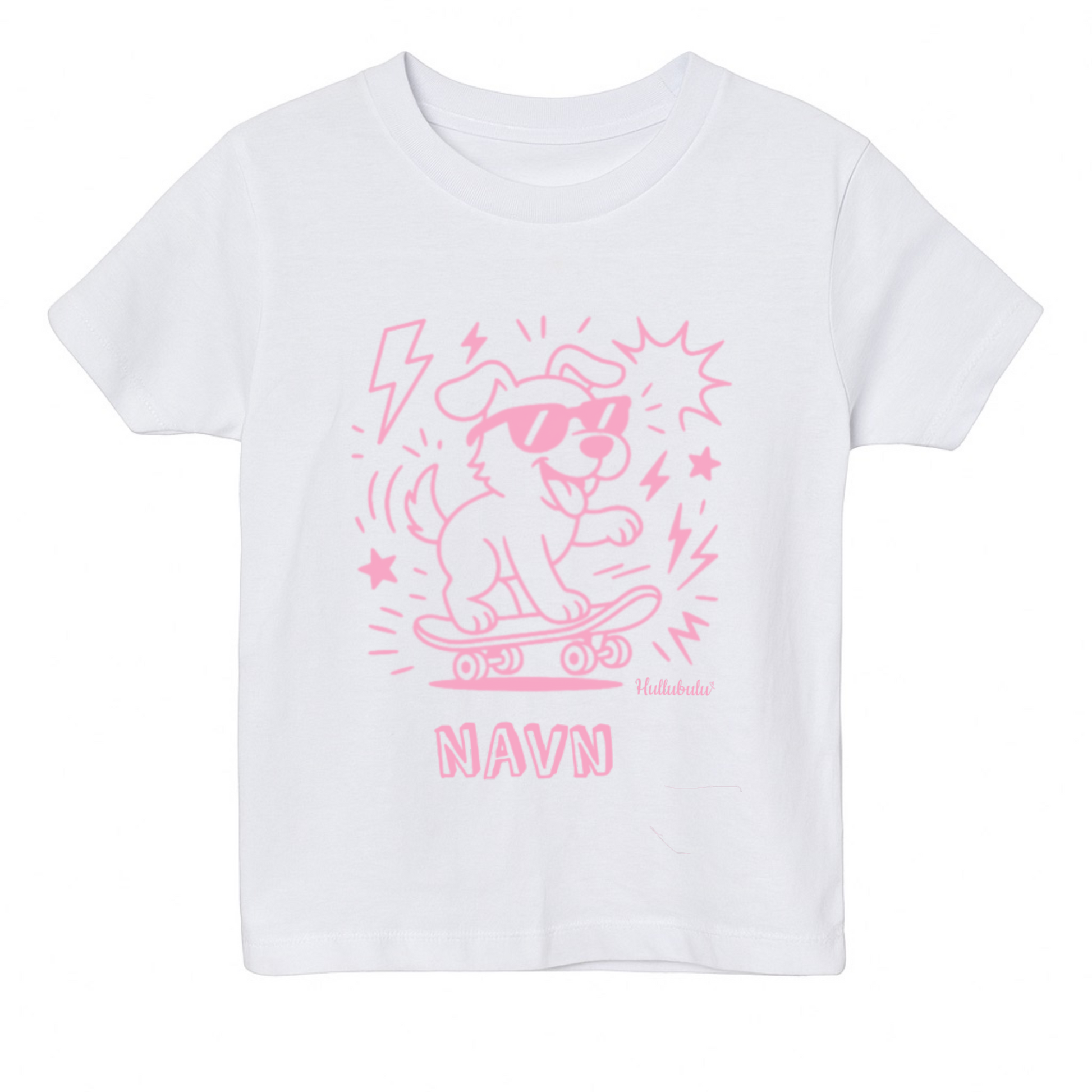 Farvelæg t-shirt - hund på skateboard (inkl. tusser)