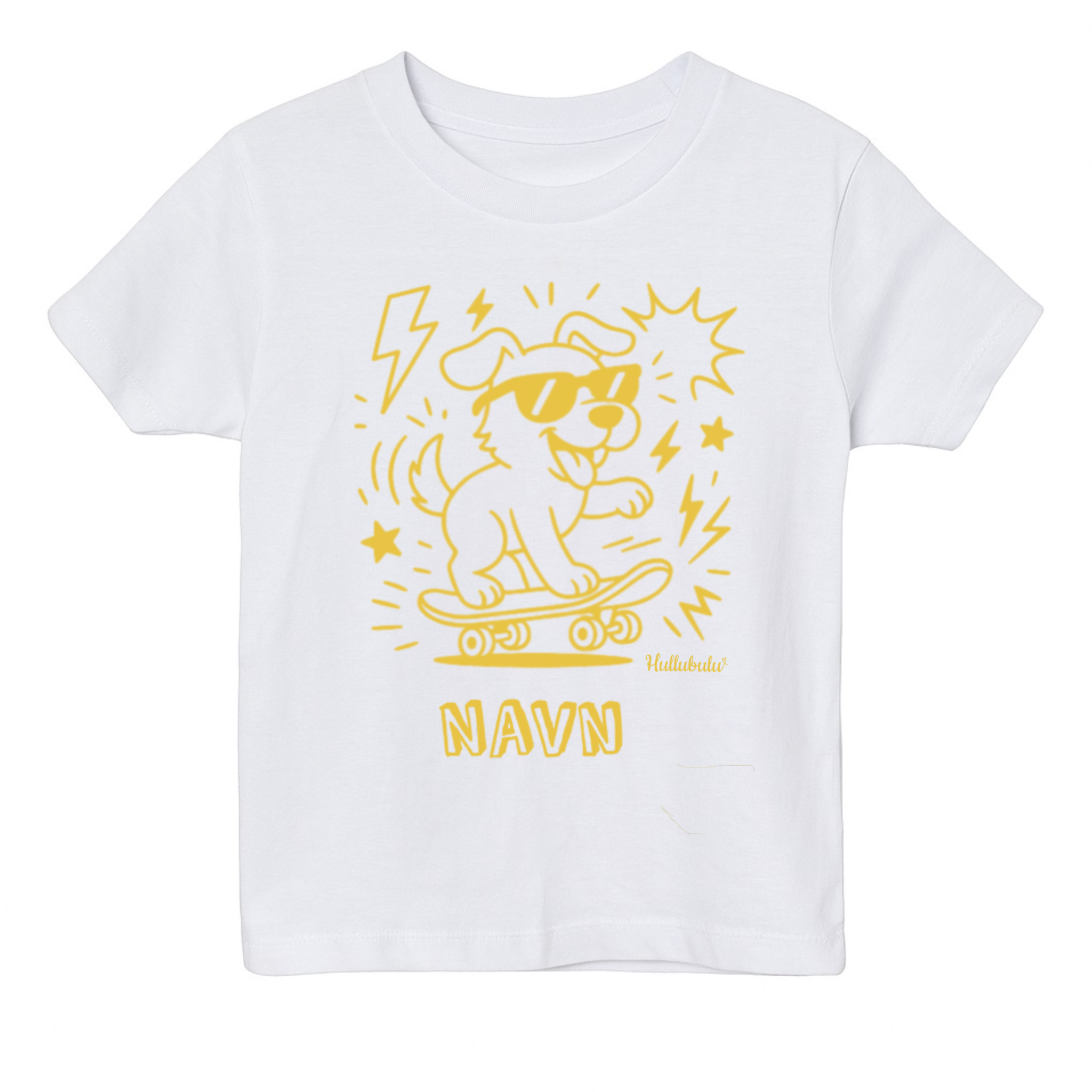 Farvelæg t-shirt - Hund på skateboard (inkl. tusser)