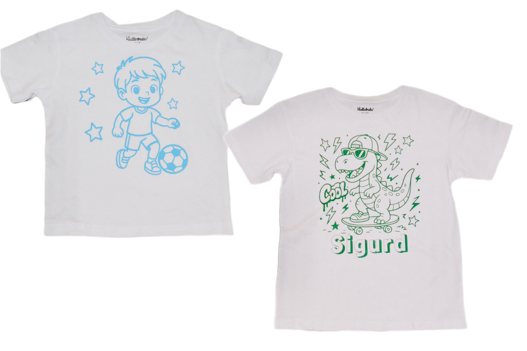 2 stk farvelæg t-shirt med en pakke tusser