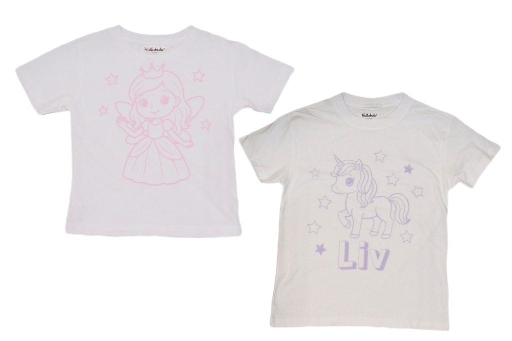 2 stk farvelæg t-shirt med en pakke tusser