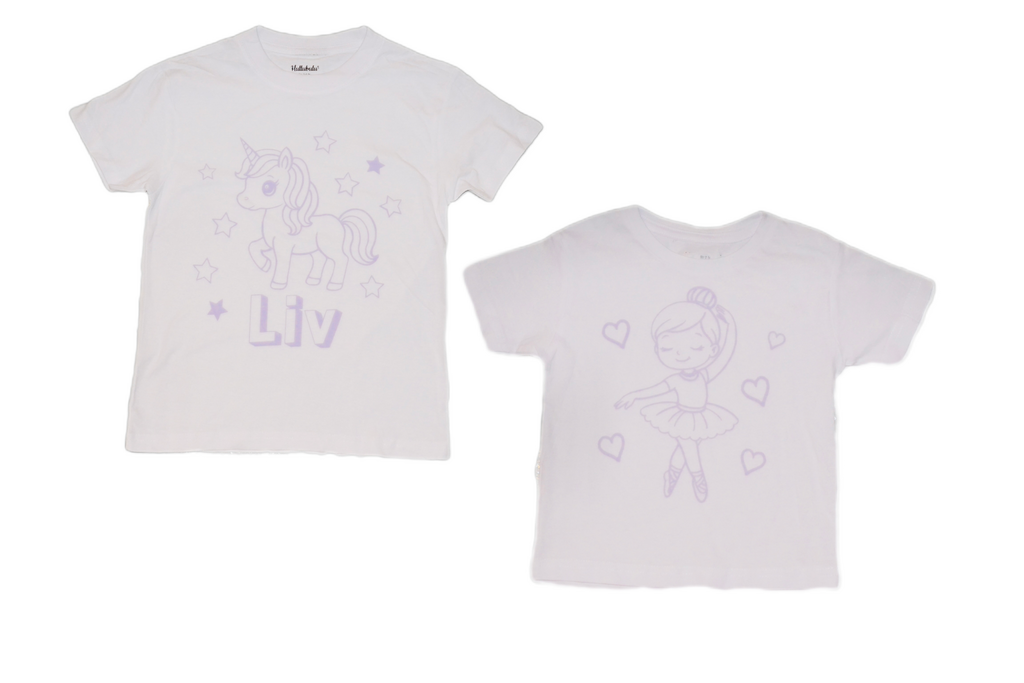 2 stk farvelæg t-shirt med en pakke tusser