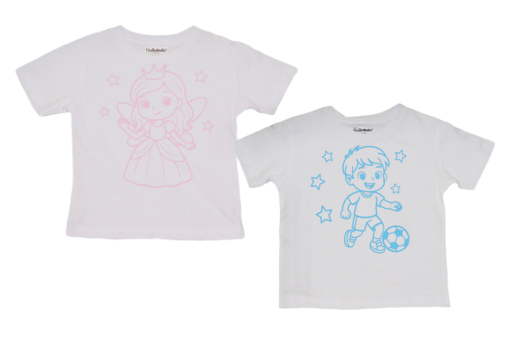 2 stk farvelæg t-shirt med en pakke tusser