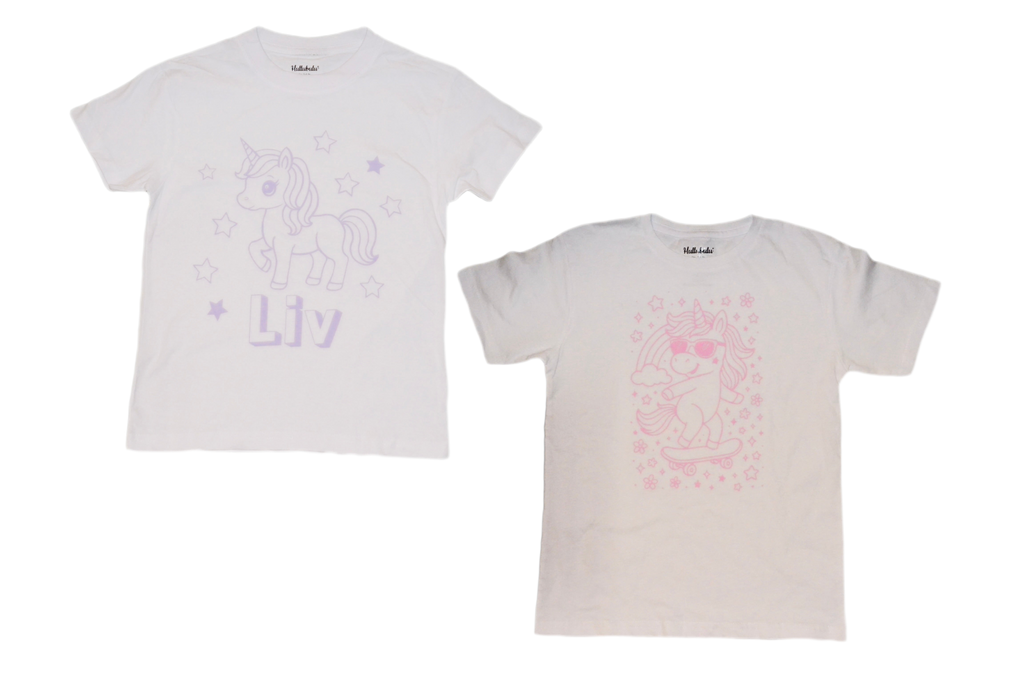 2 stk farvelæg t-shirt med en pakke tusser