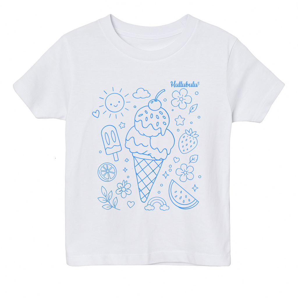 Farvelæg t-shirt - vaffel is (inkl. tusser)