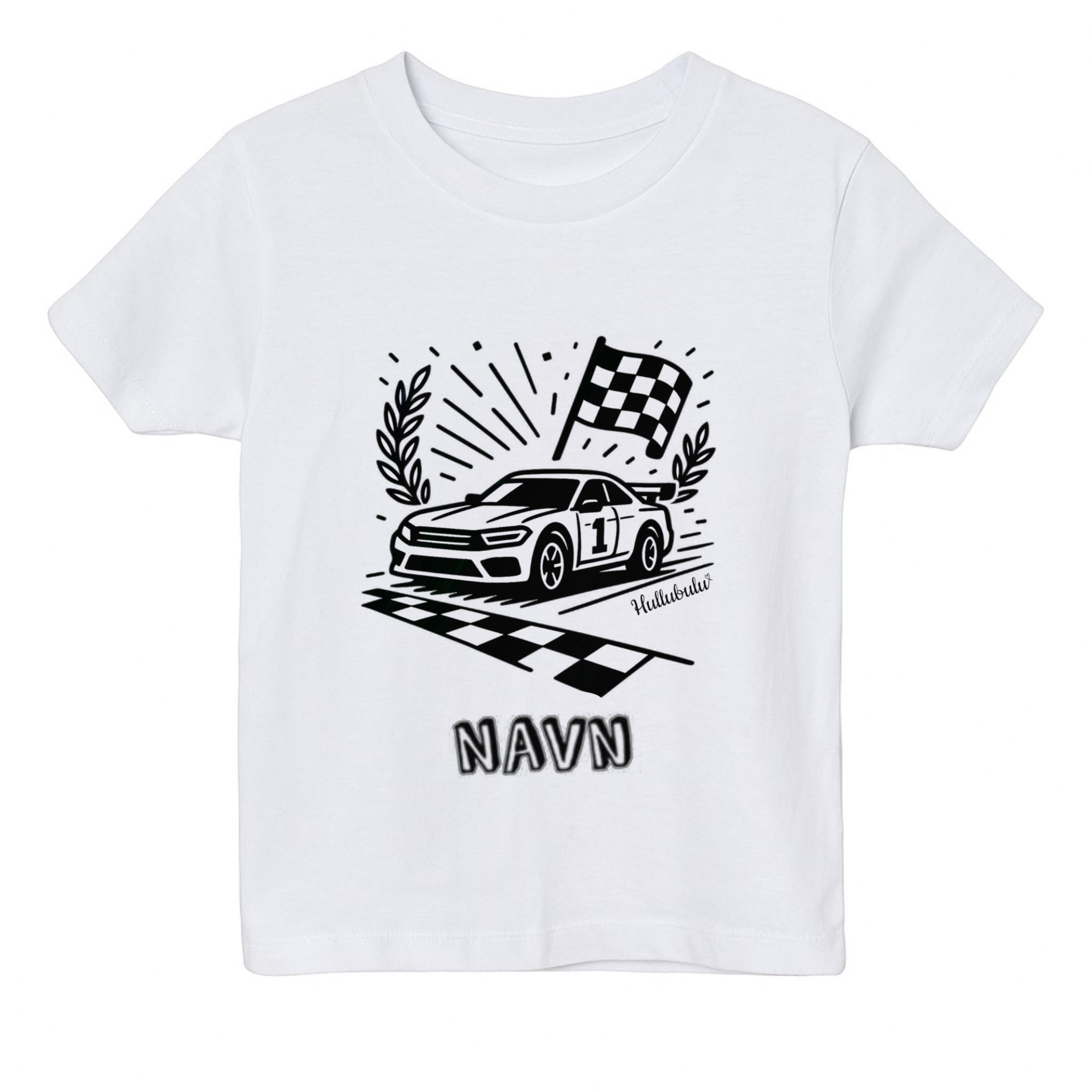Farvelæg t-shirt - Racer bil (inkl. tusser)