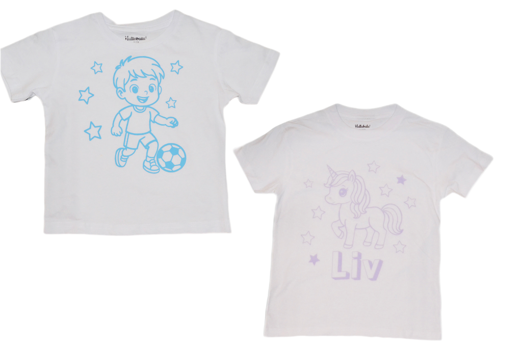 2 stk farvelæg t-shirt med en pakke tusser