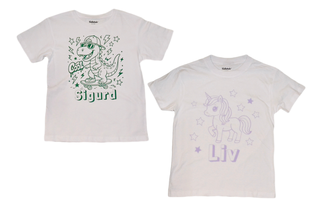 2 stk farvelæg t-shirt med en pakke tusser