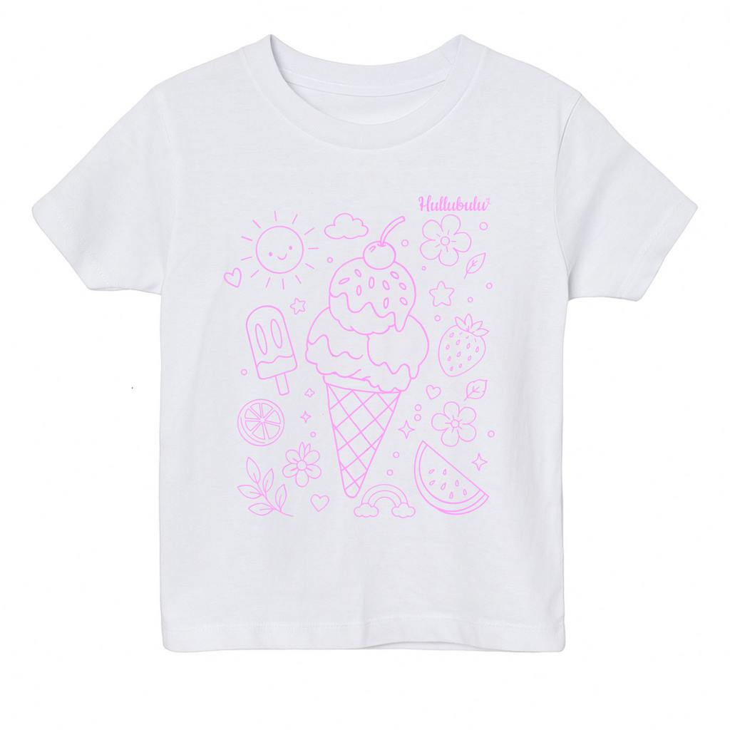 Farvelæg t-shirt - vaffel is (inkl. tusser)