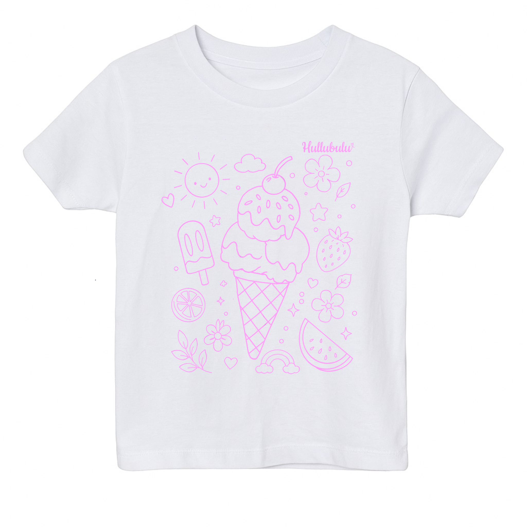 Farvelæg t-shirt - vaffel is (inkl. tusser)