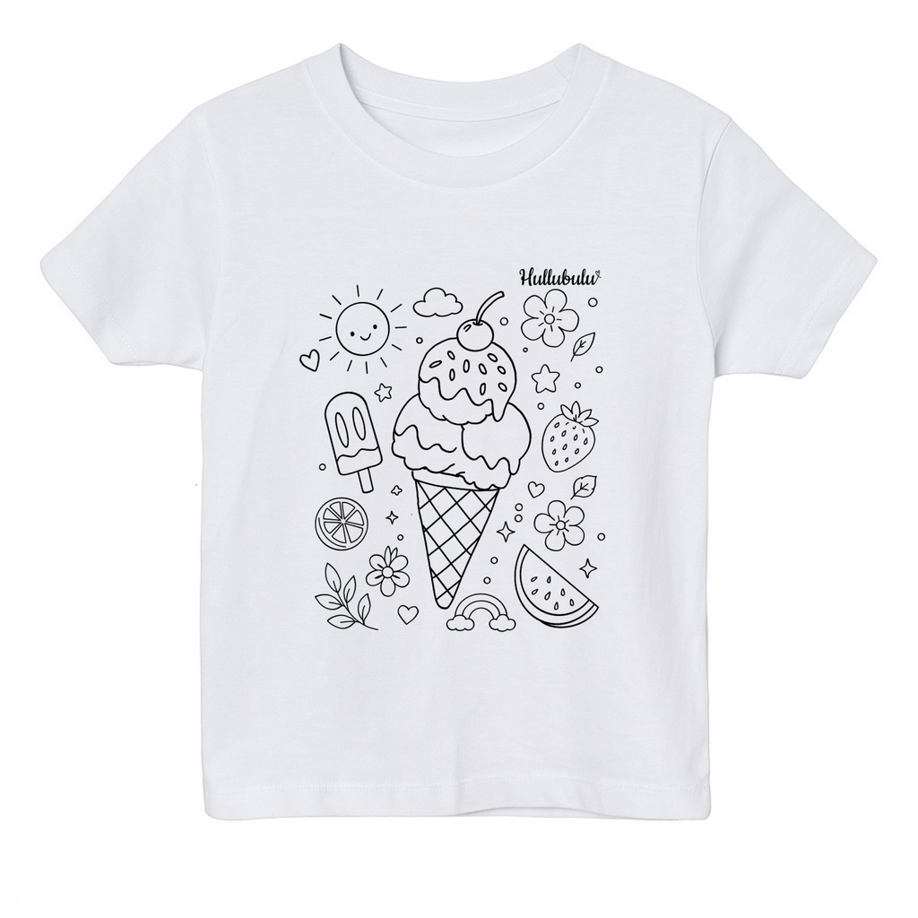 Farvelæg t-shirt - vaffel is (inkl. tusser)