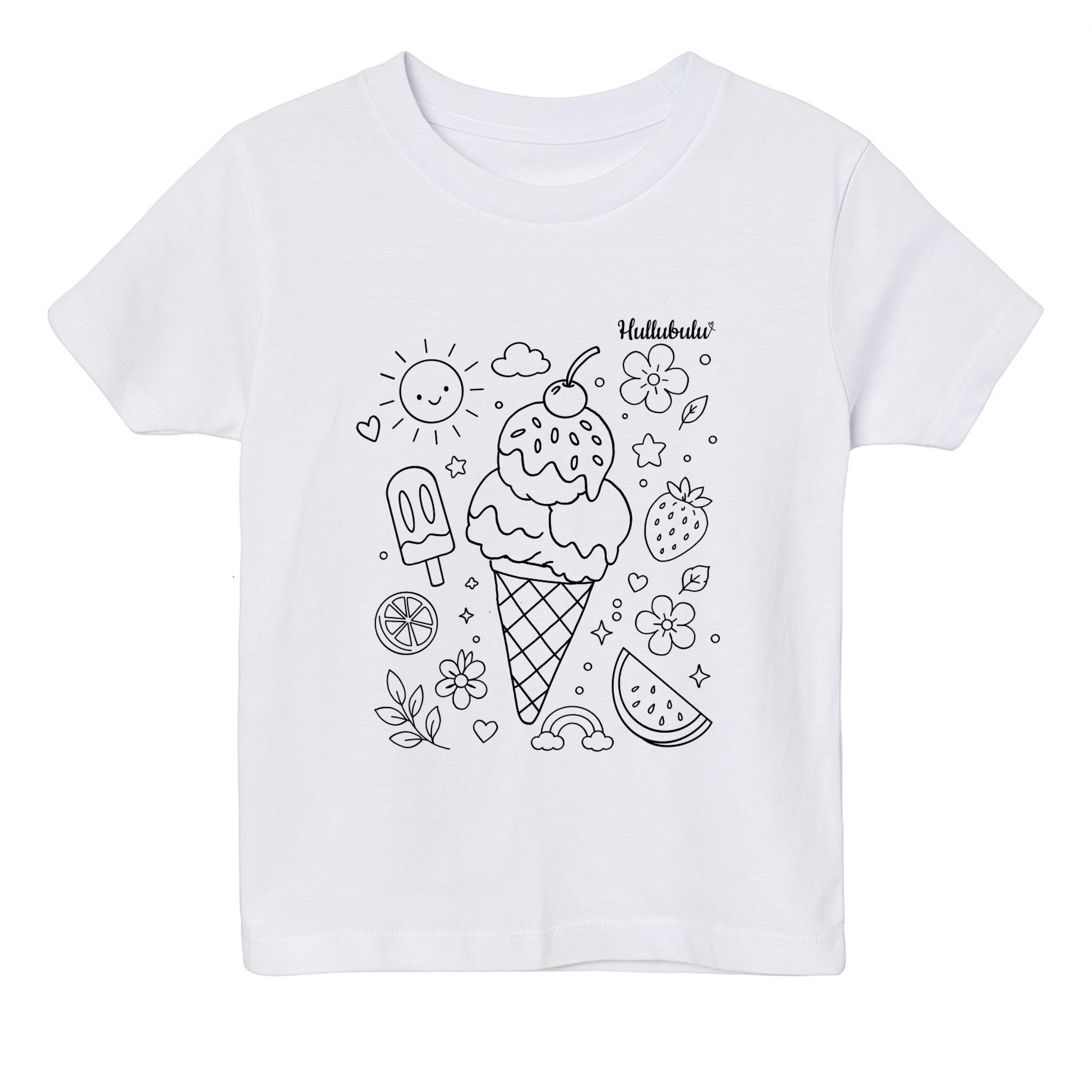 Farvelæg t-shirt - vaffel is (inkl. tusser)