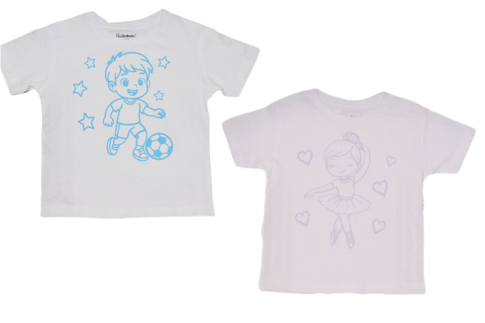 2 stk farvelæg t-shirt med en pakke tusser