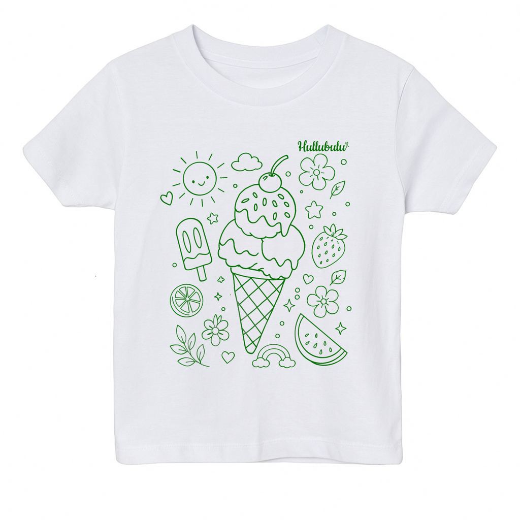 Farvelæg t-shirt - vaffel is (inkl. tusser)