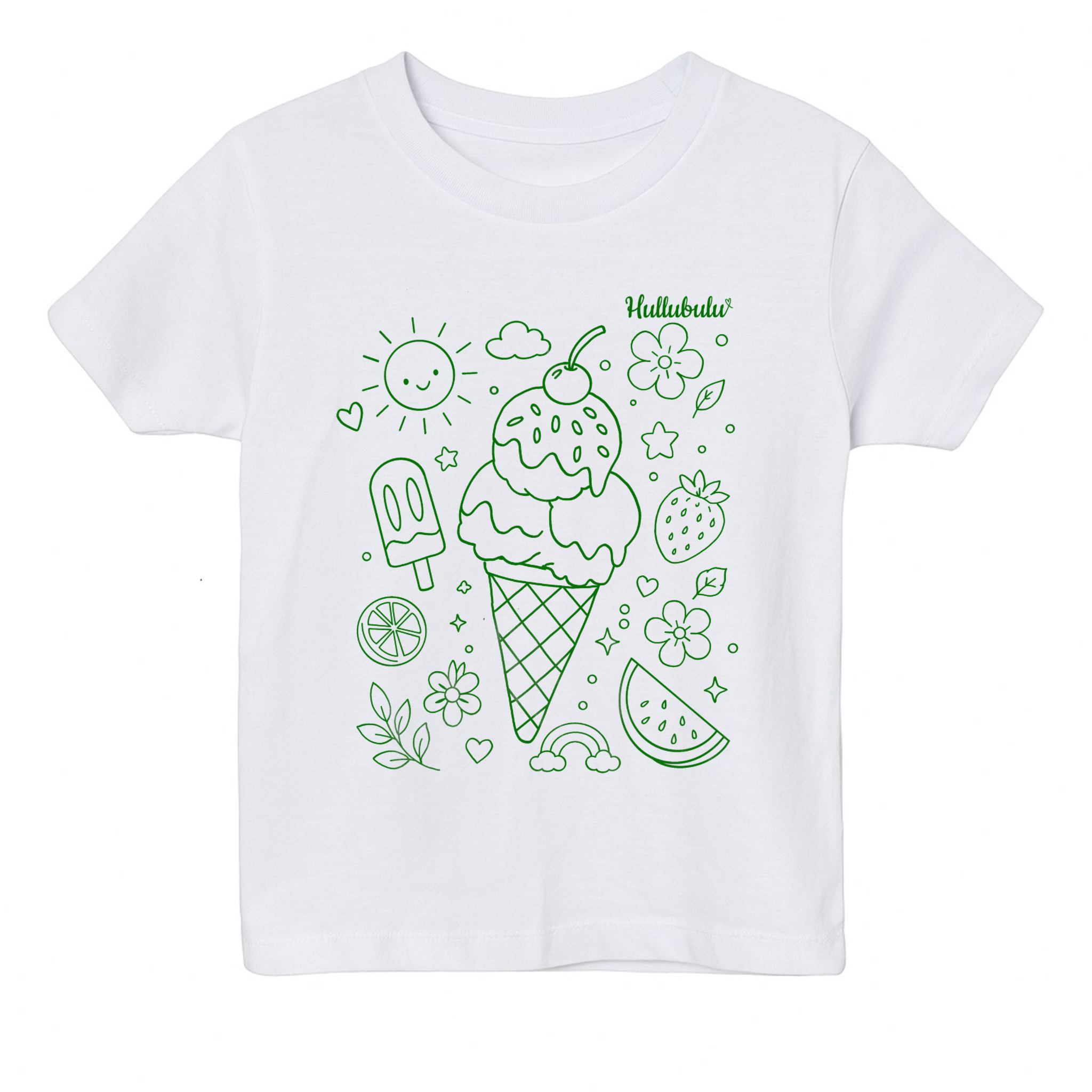 Farvelæg t-shirt - vaffel is (inkl. tusser)