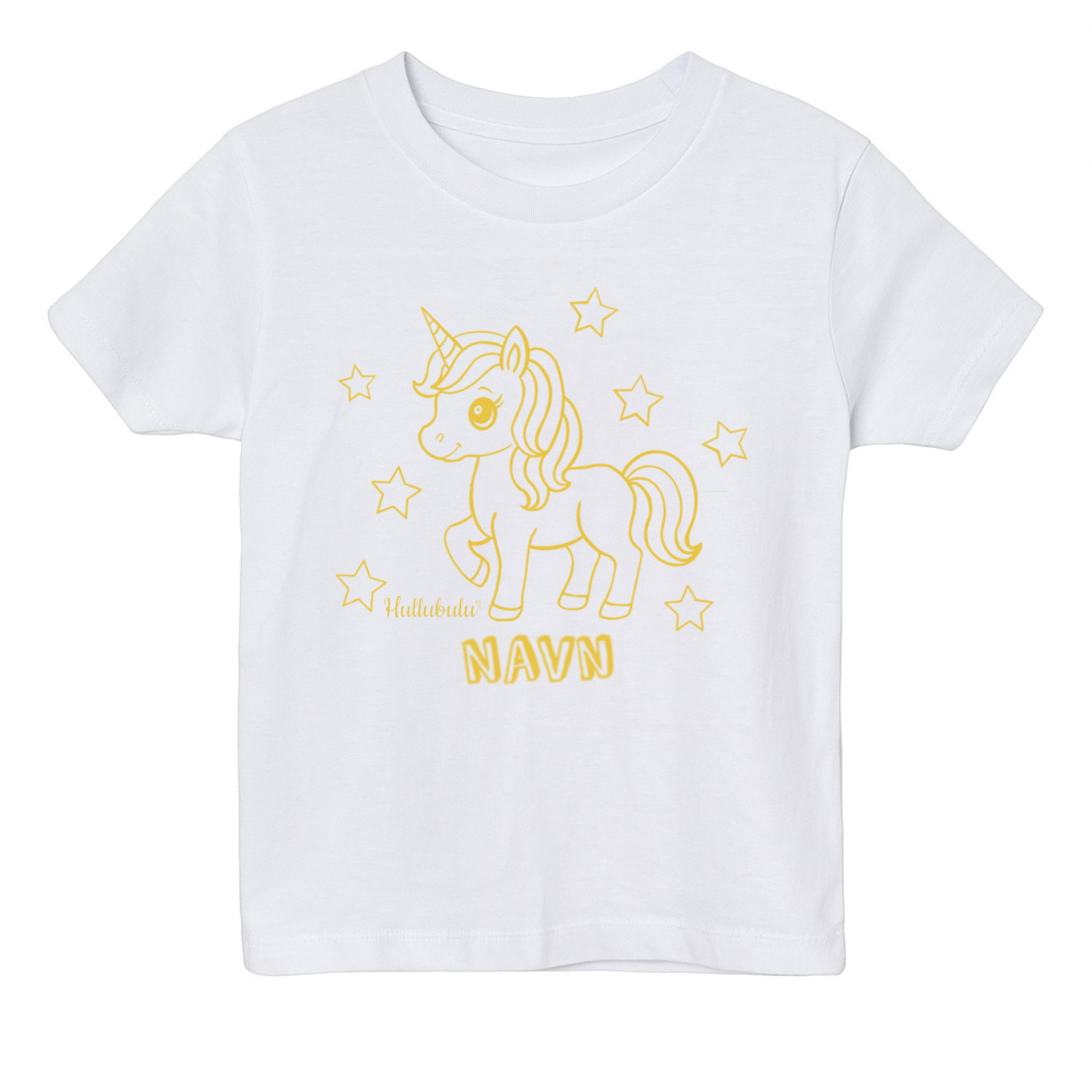 Farvelæg t-shirt - Enhjørning med stjerner (inkl. tusser)