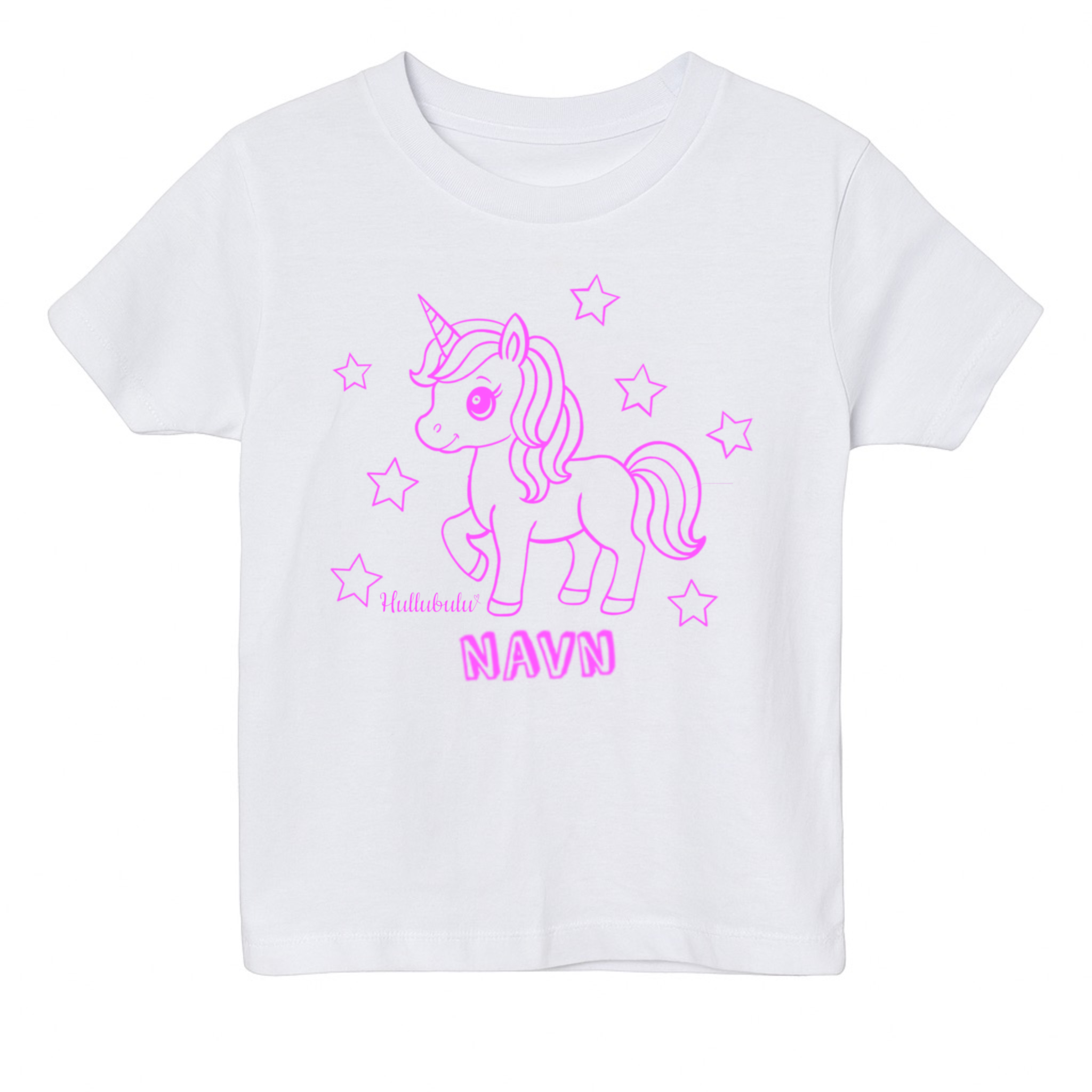 Farvelæg t-shirt - Enhjørning med stjerner (inkl. tusser)