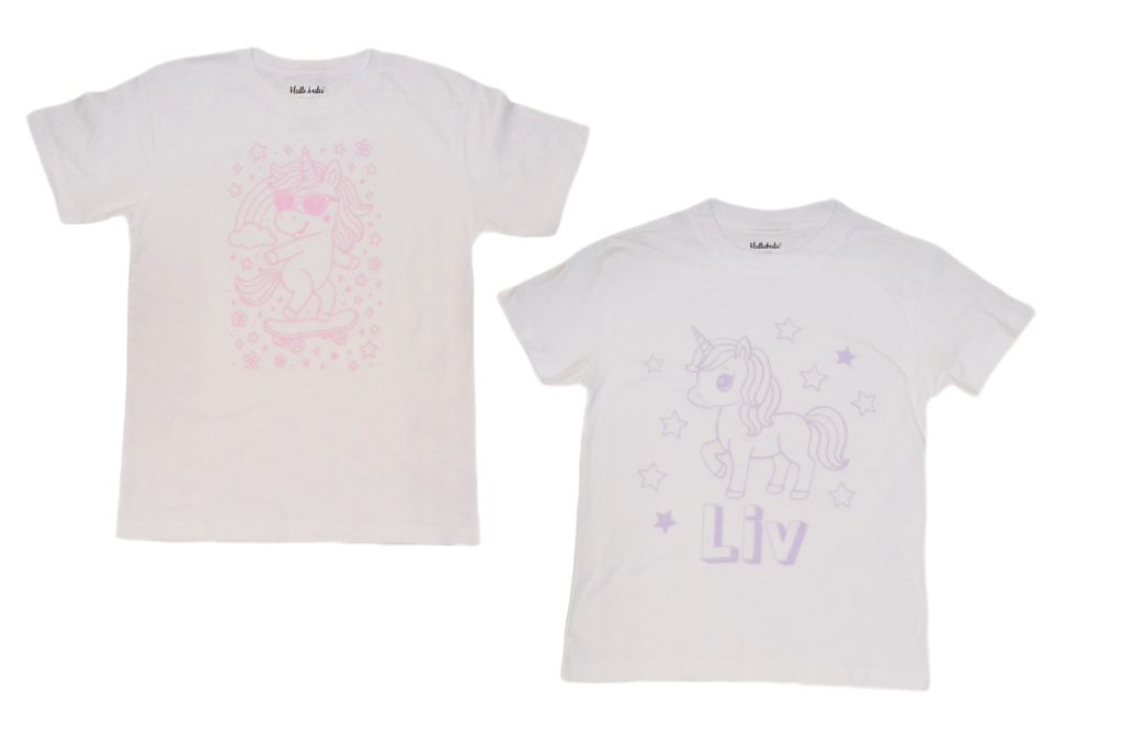 2 stk farvelæg t-shirt med en pakke tusser