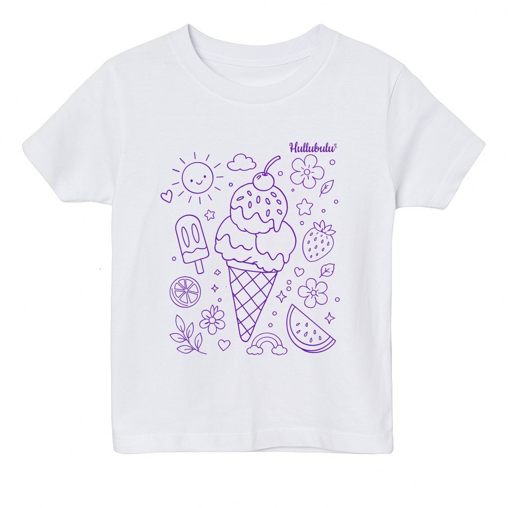Farvelæg t-shirt - vaffel is (inkl. tusser)