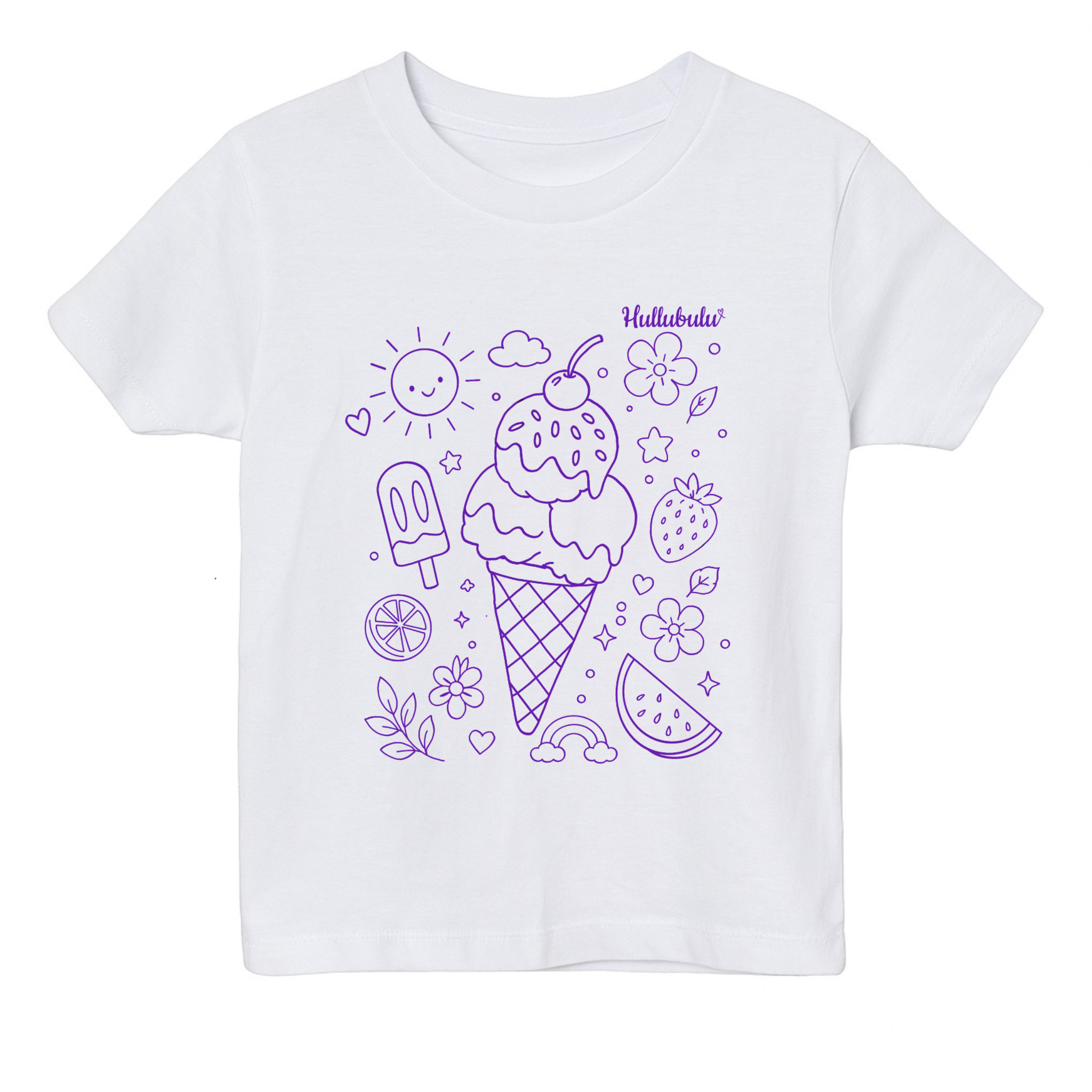 Farvelæg t-shirt - vaffel is (inkl. tusser)