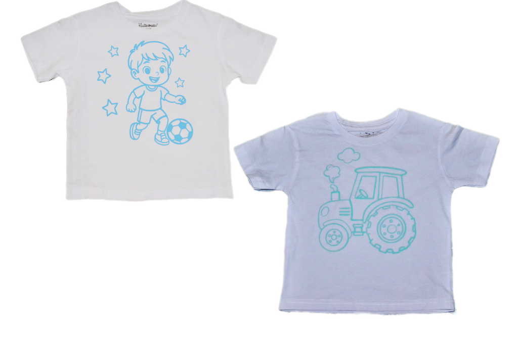 2 stk farvelæg t-shirt med en pakke tusser
