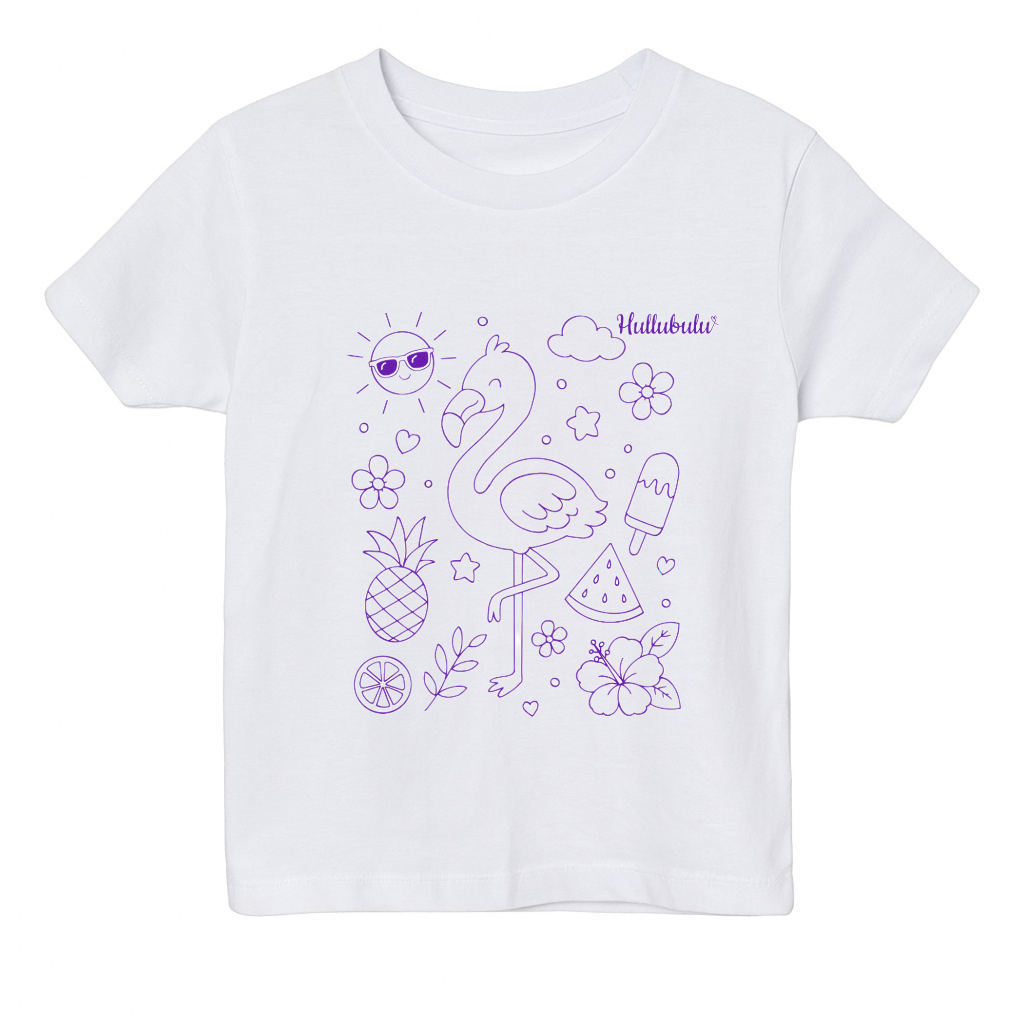 Farvelæg t-shirt - flamingo (inkl. tusser)